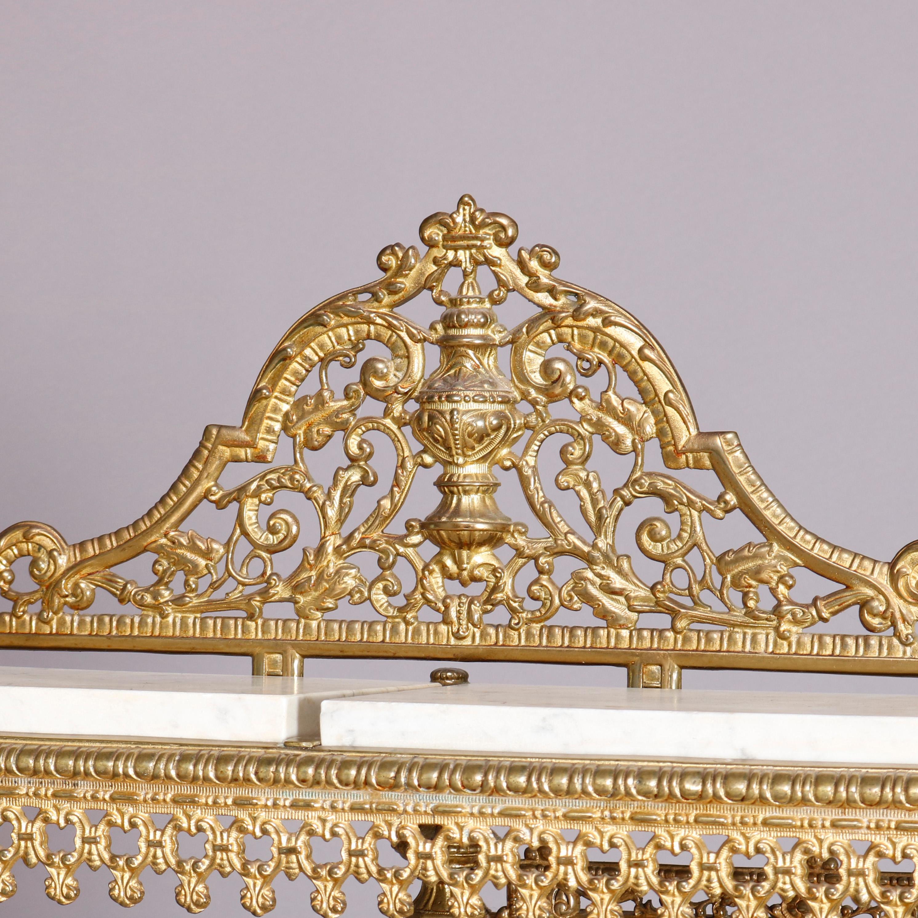Antique French Louis XVI Style Gilt Bronze and Marble Mirrored Étagère 5