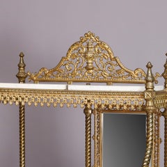 Antique French Louis XVI Style Gilt Bronze and Marble Mirrored Étagère