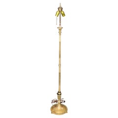 Antique French louis XVI Style Gilt Metal Floor Lamp Attributed to Caldwell