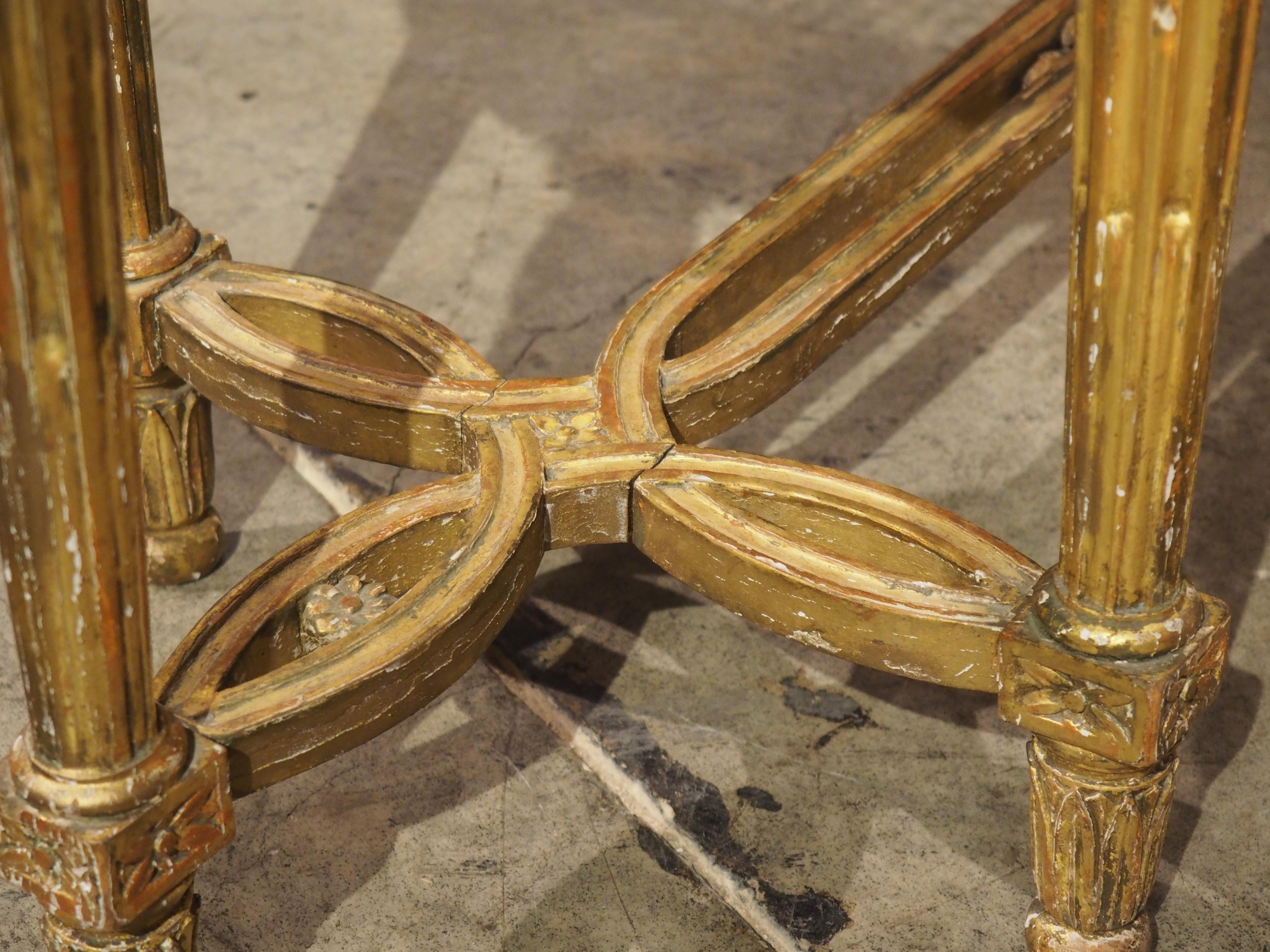 Antique French Louis XVI Style Giltwood Caned Bench, C. 1885 13