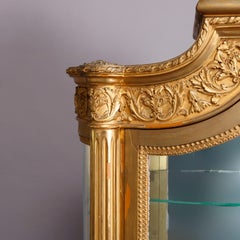 French Louis XVI Style Giltwood, Marble and Mirror Display Vitrine, circa 1900