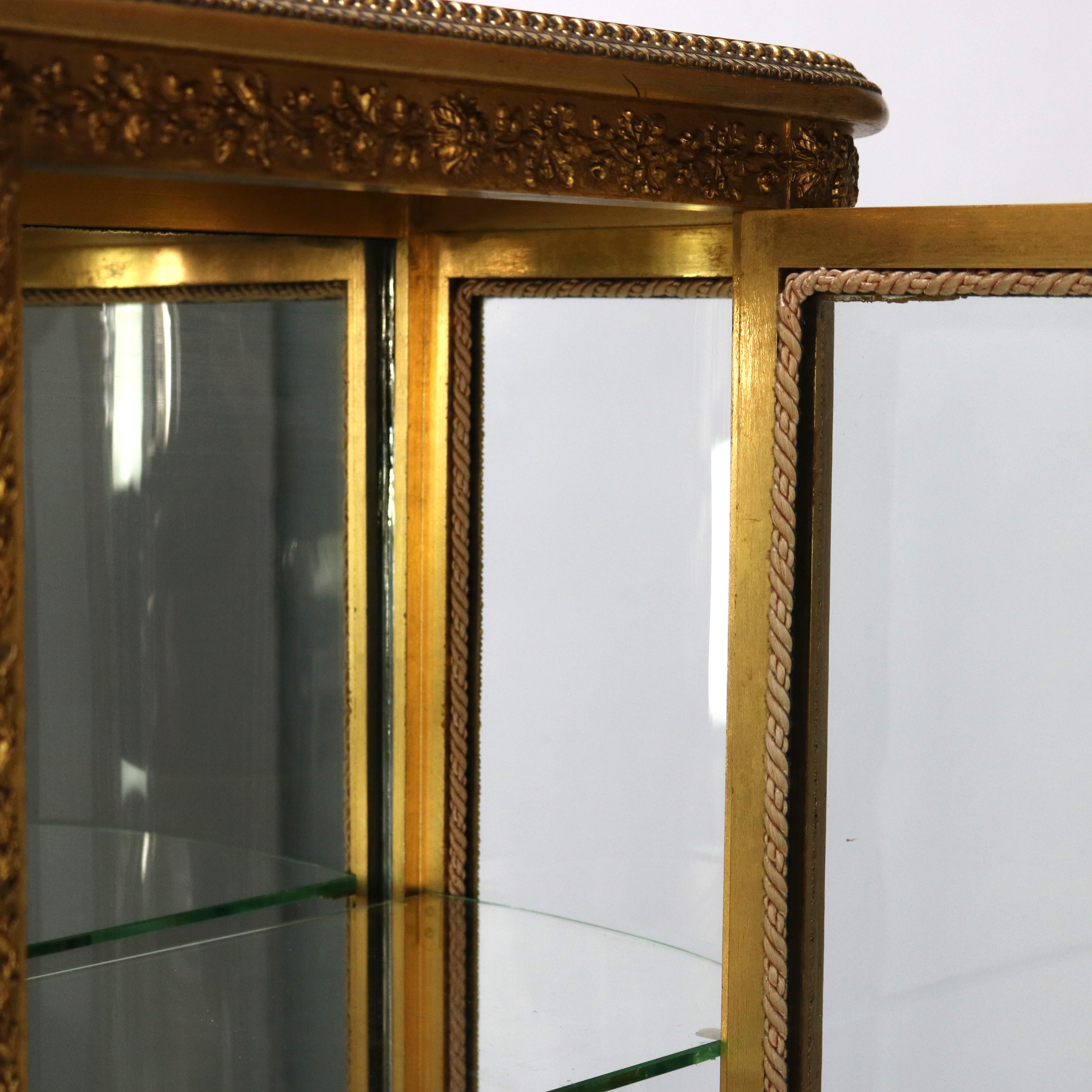 Antique French Louis XVI Style Giltwood & Mirrored Vitrine China Cabinet C1900 3