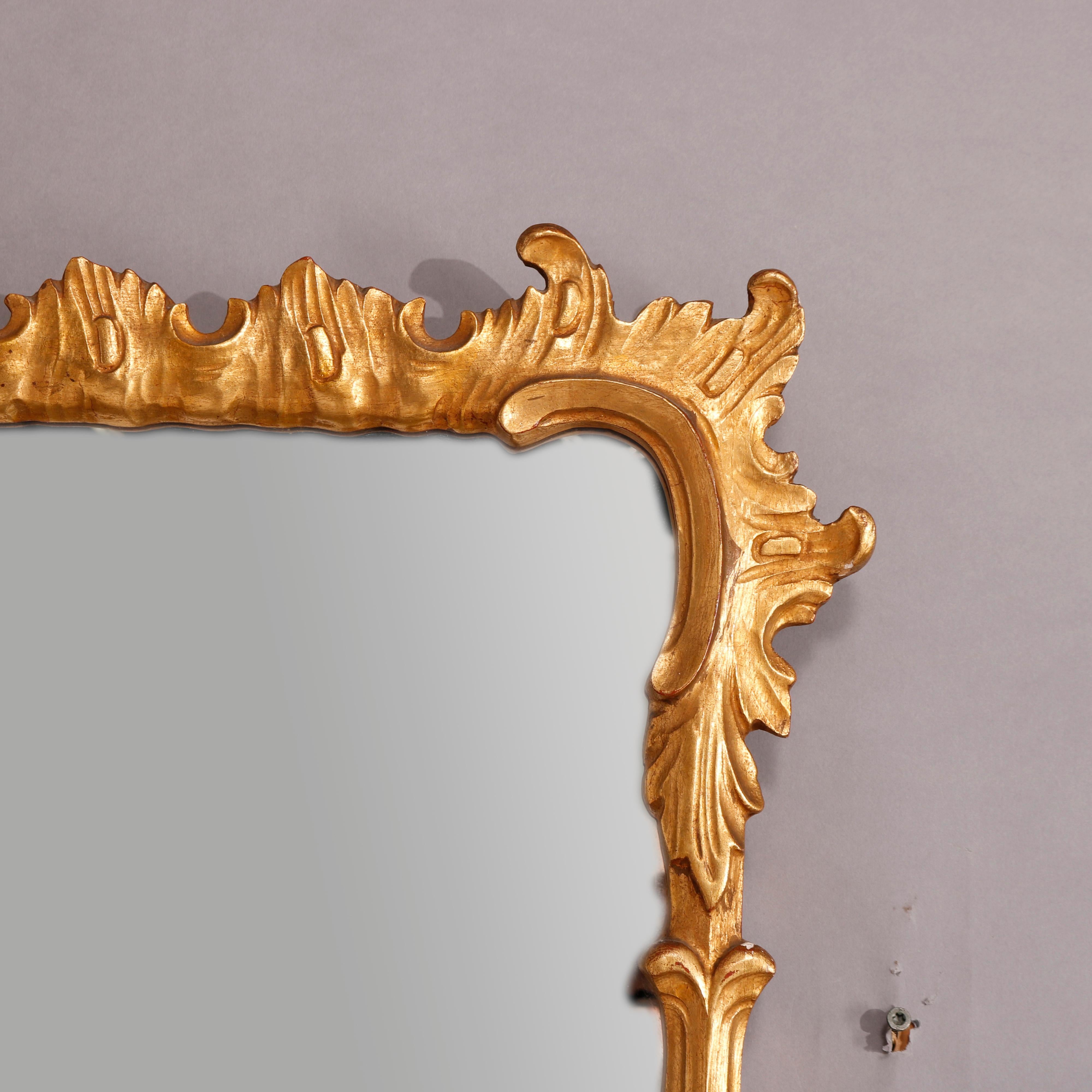 20th Century Antique French Louis XVI Style Giltwood Wall Mirror, Circa 1930