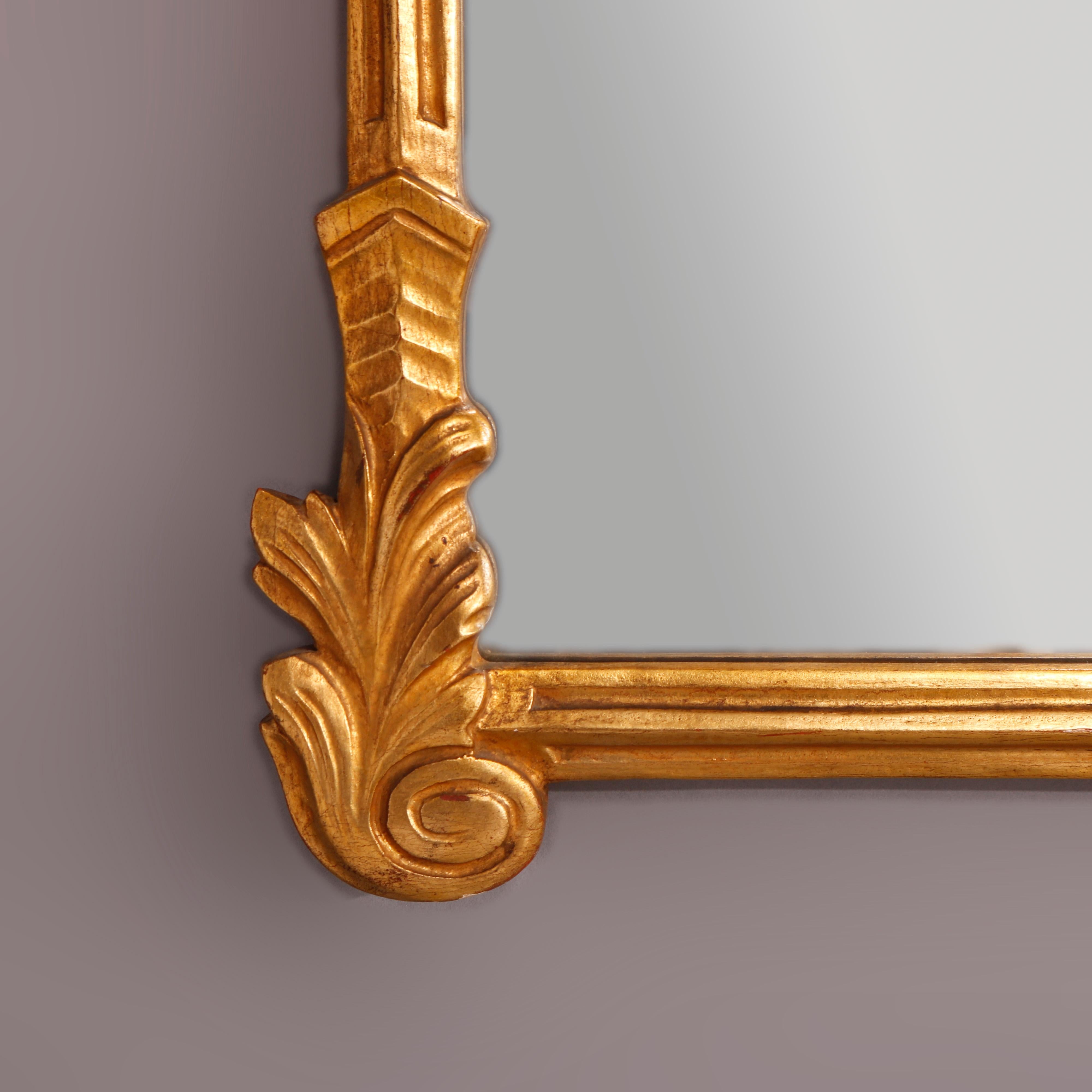 Antique French Louis XVI Style Giltwood Wall Mirror, Circa 1930 1