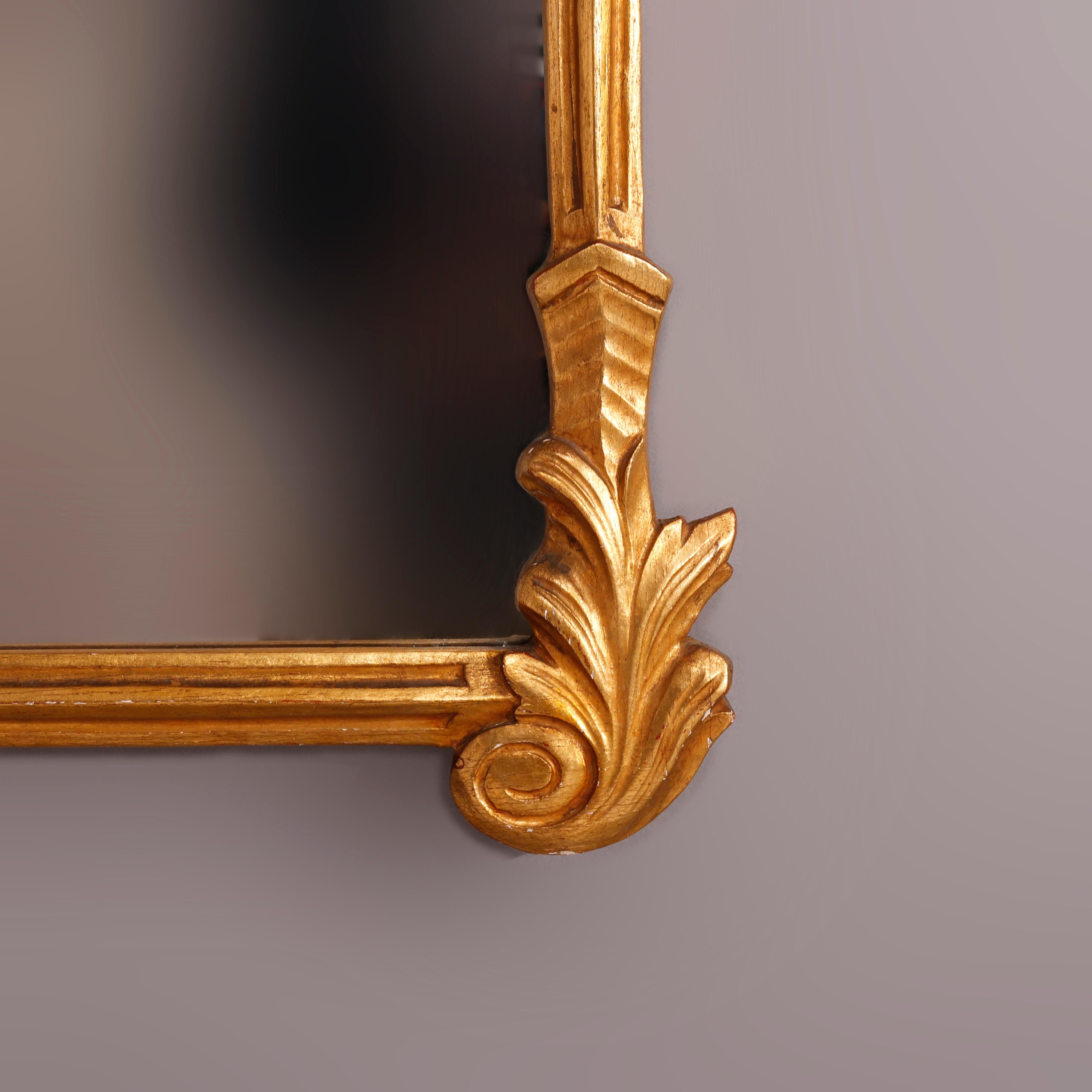 Antique French Louis XVI Style Giltwood Wall Mirror, Circa 1930 2