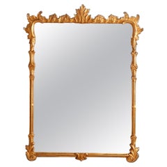 Antique French Louis XVI Style Giltwood Wall Mirror, Circa 1930