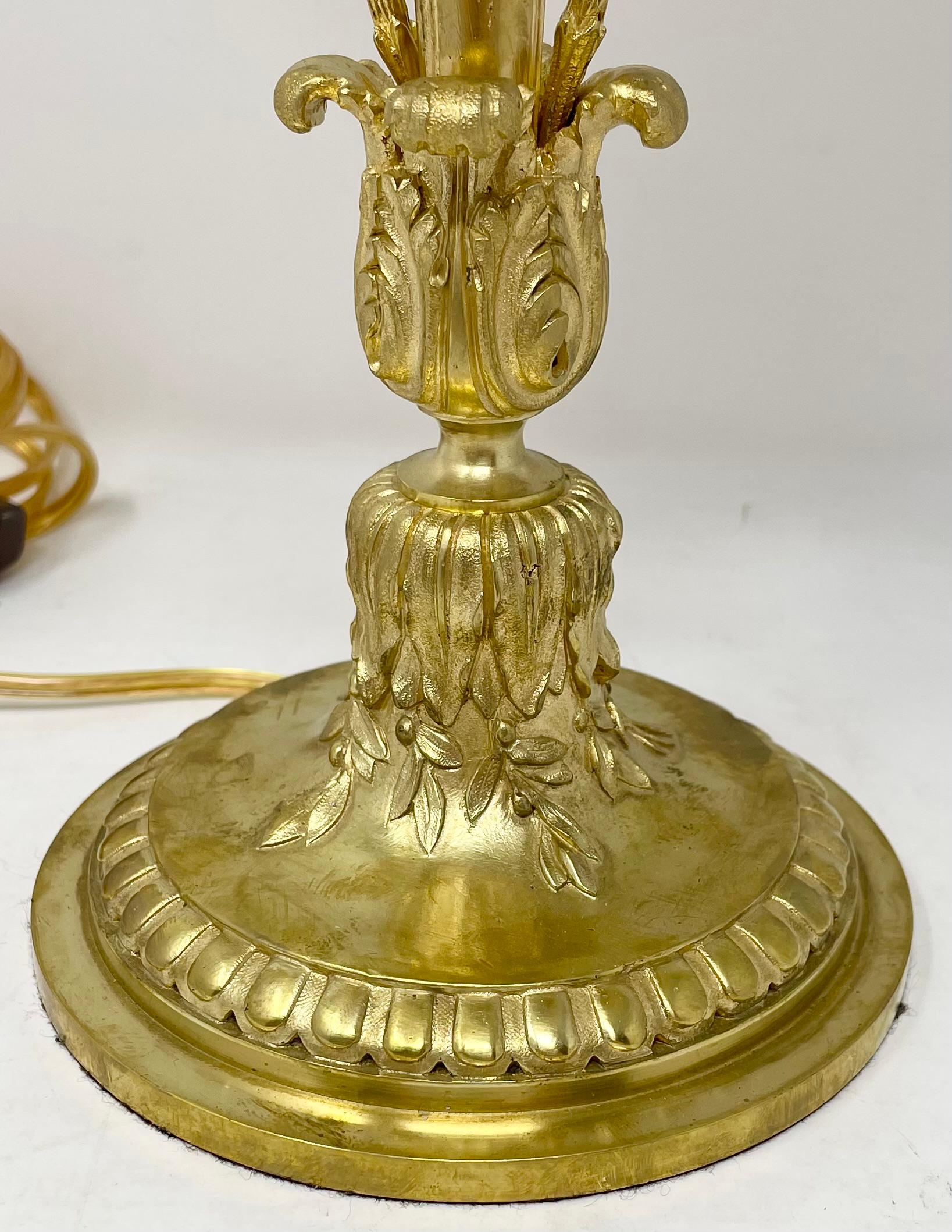 20th Century Antique French Louis XVI Style Gold Bronze Bouillotte Lamp, Circa 1900. For Sale