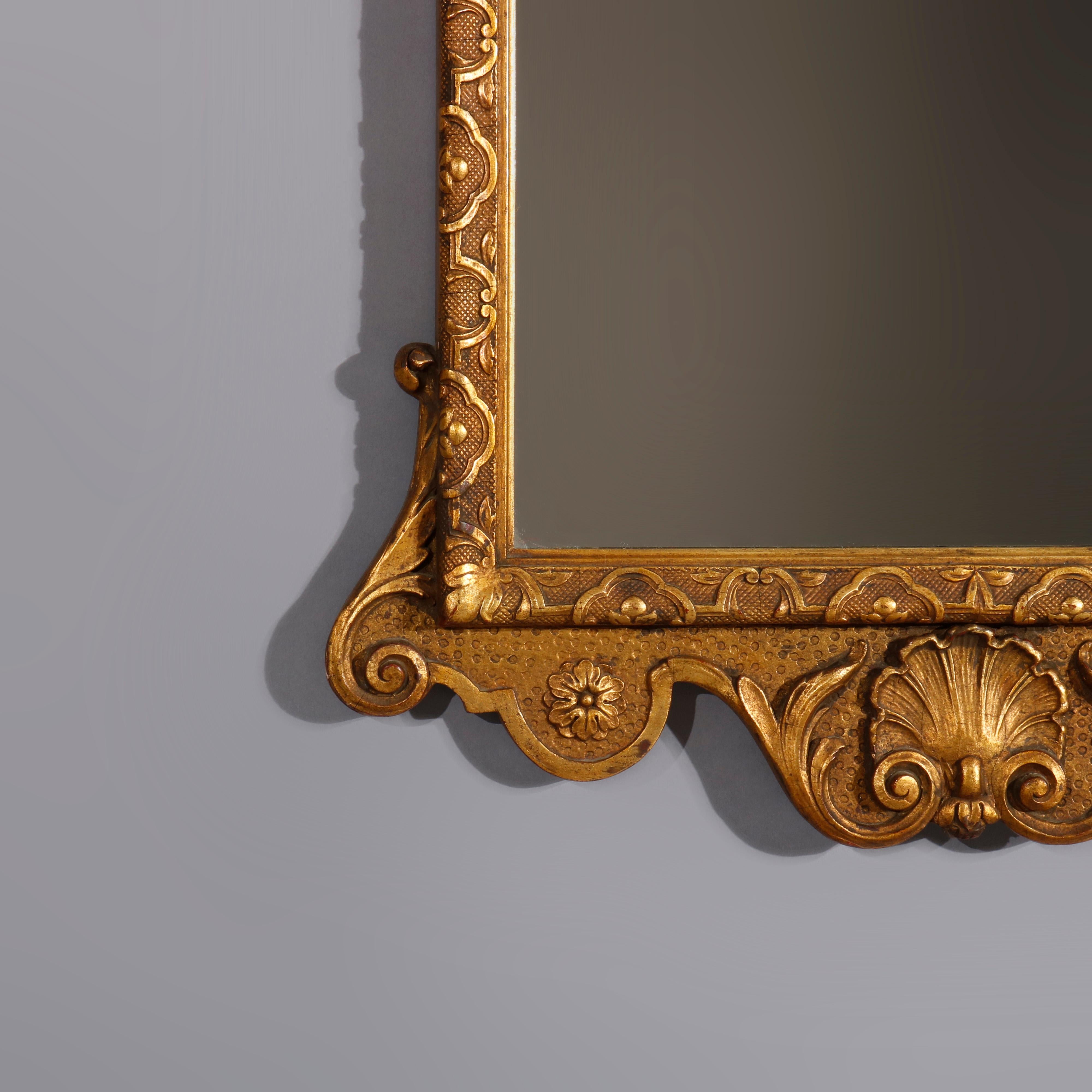 Antique French Louis XVI Style Gold Giltwood Wall Mirror, 20th Century 3
