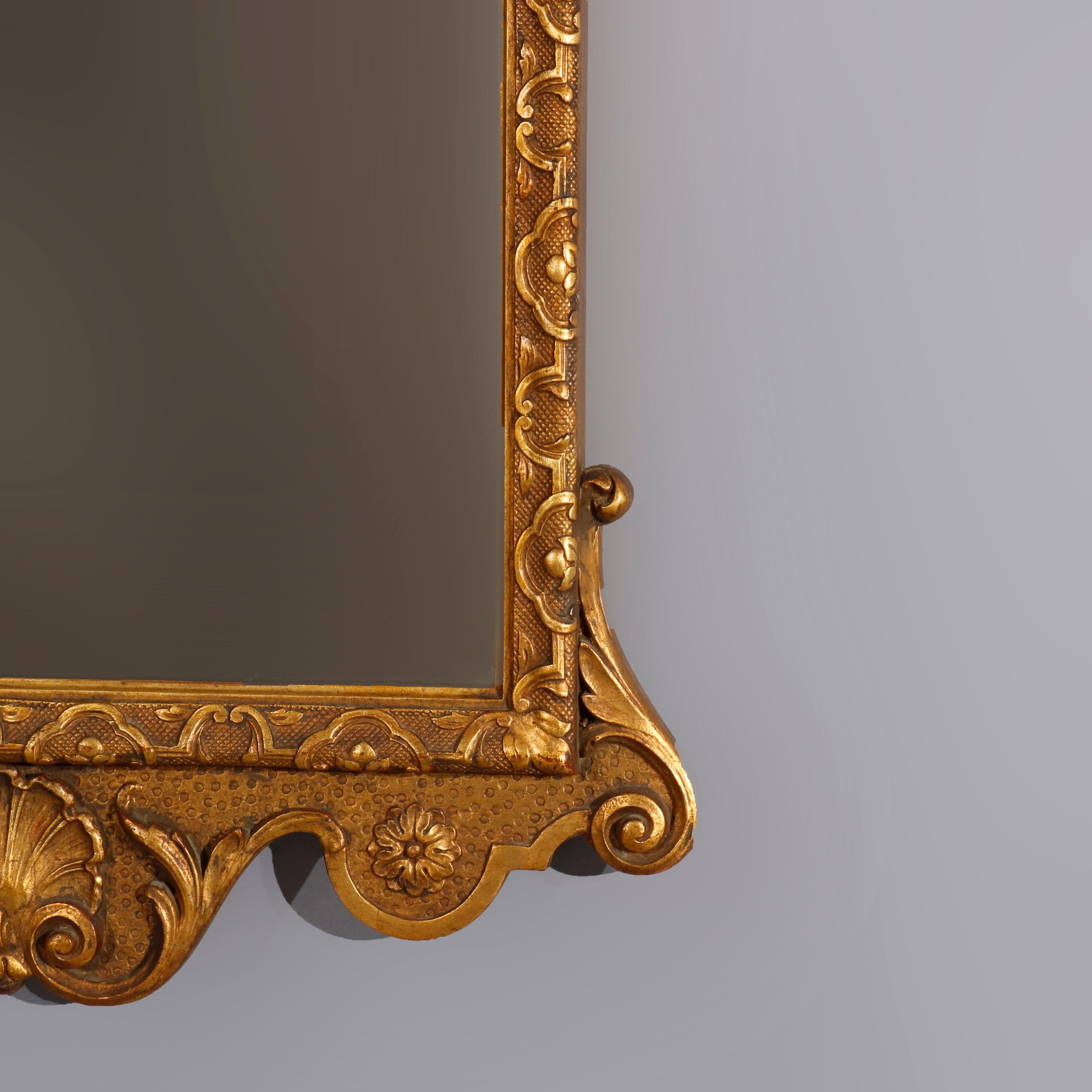 Antique French Louis XVI Style Gold Giltwood Wall Mirror, 20th Century 5