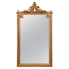 Antique French Louis XVI Style Gold Leaf Mirror, CIRCA 1890.