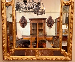 Antiker französischer Spiegel im Louis-XVI-Stil mit Blattgoldverzierung, um 1890.