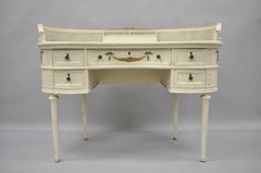 Antique French Louis XVI Style Kidney Shaped Writing Desk Painted Vanity Table