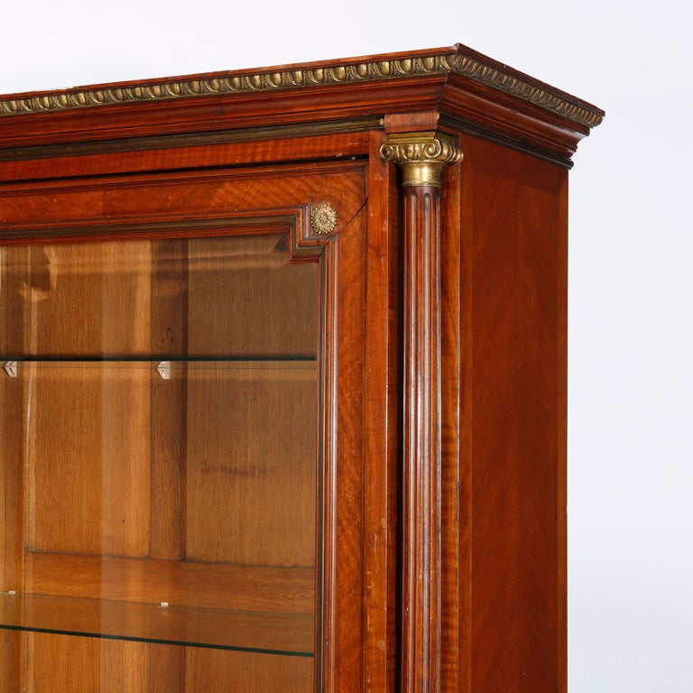 19th Century Antique French Louis XVI Style Kingwood & Ormolu Bookcase, c1890 For Sale
