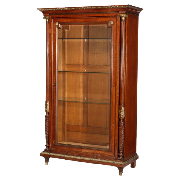 Antique French Louis XVI Style Kingwood & Ormolu Bookcase, c1890 For Sale