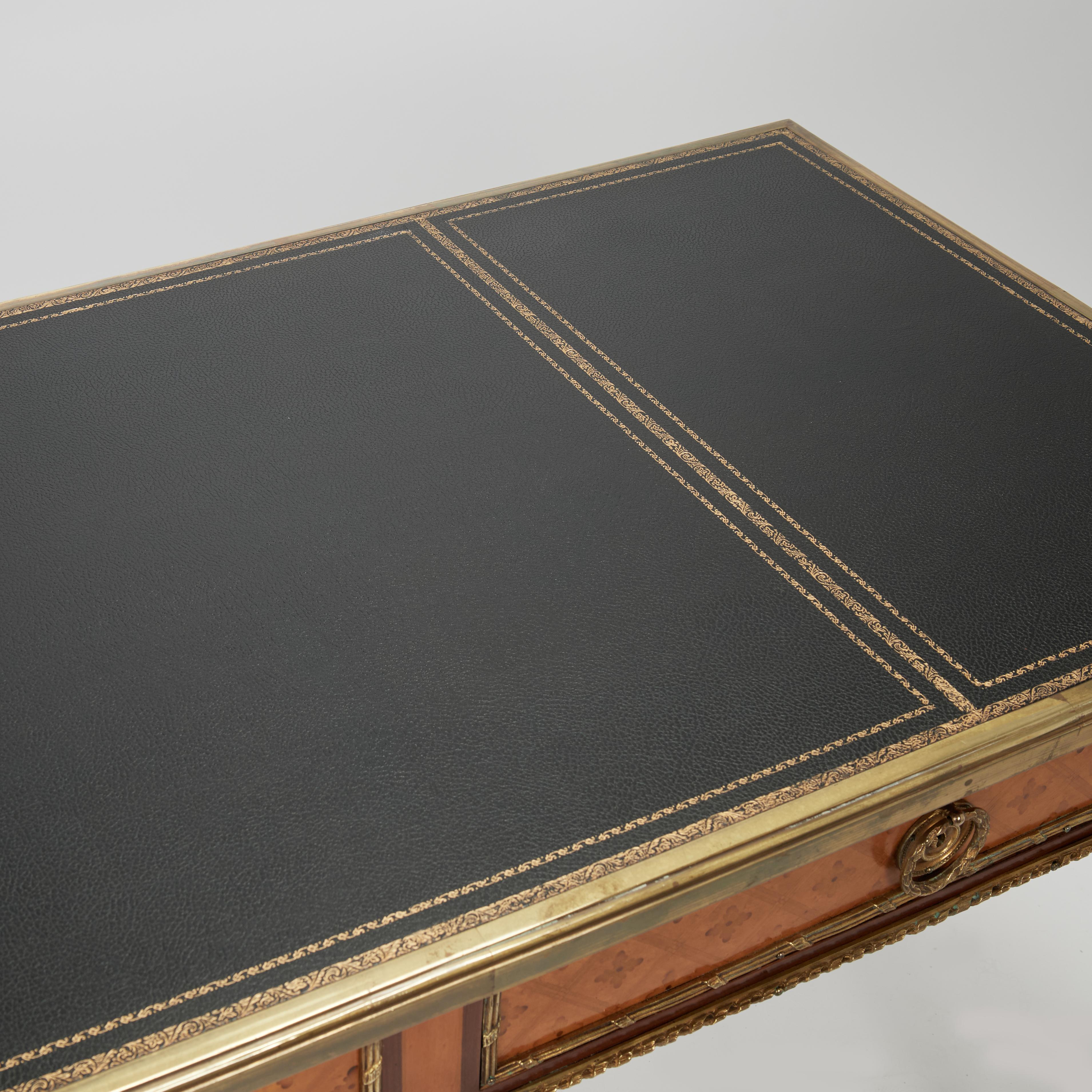 Antique French Louis XVI Style Leather Top Desk or Bureau Plat For Sale 6