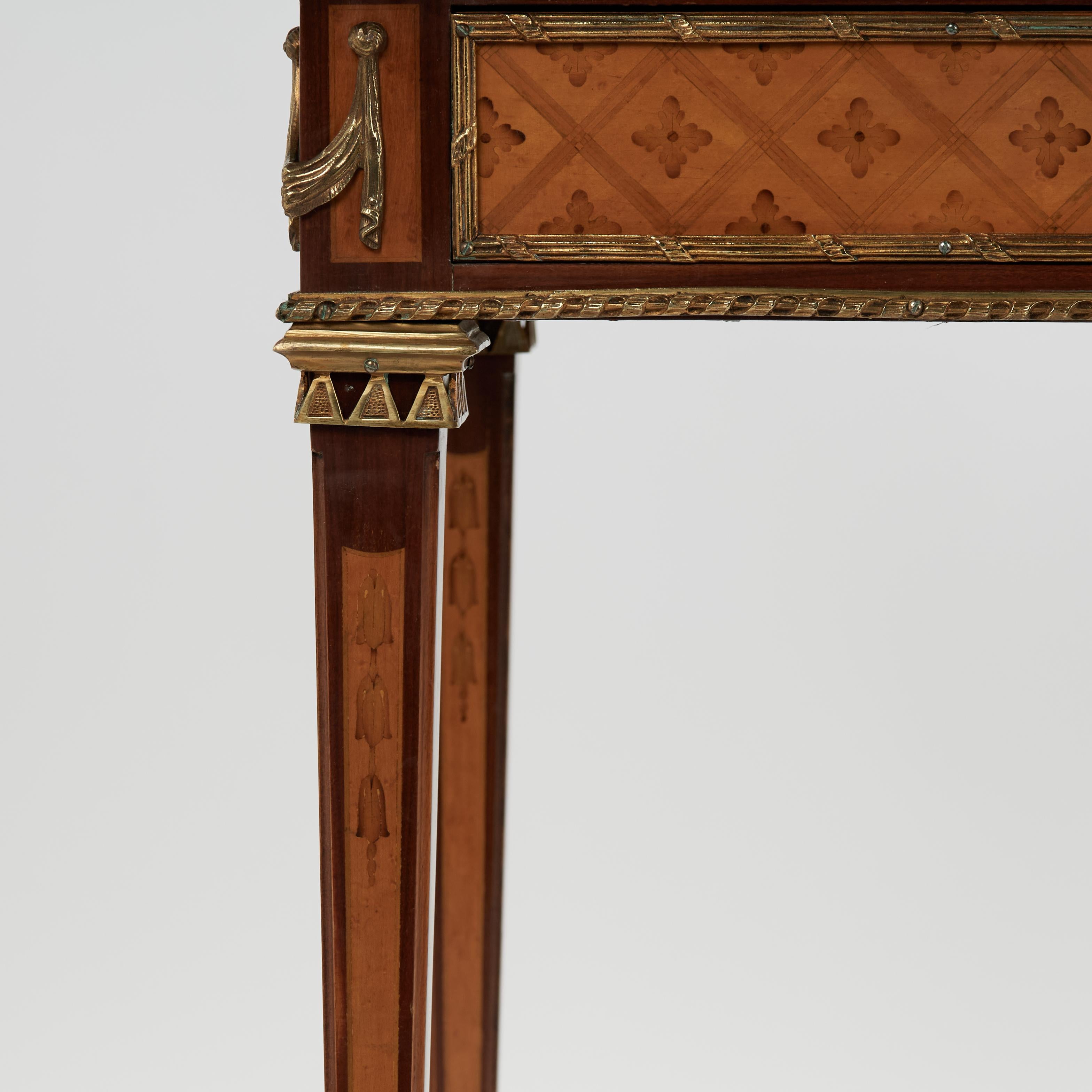 Antique French Louis XVI Style Leather Top Desk or Bureau Plat For Sale 7