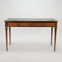 Antique Bureau en cuir de style Louis XVI Français