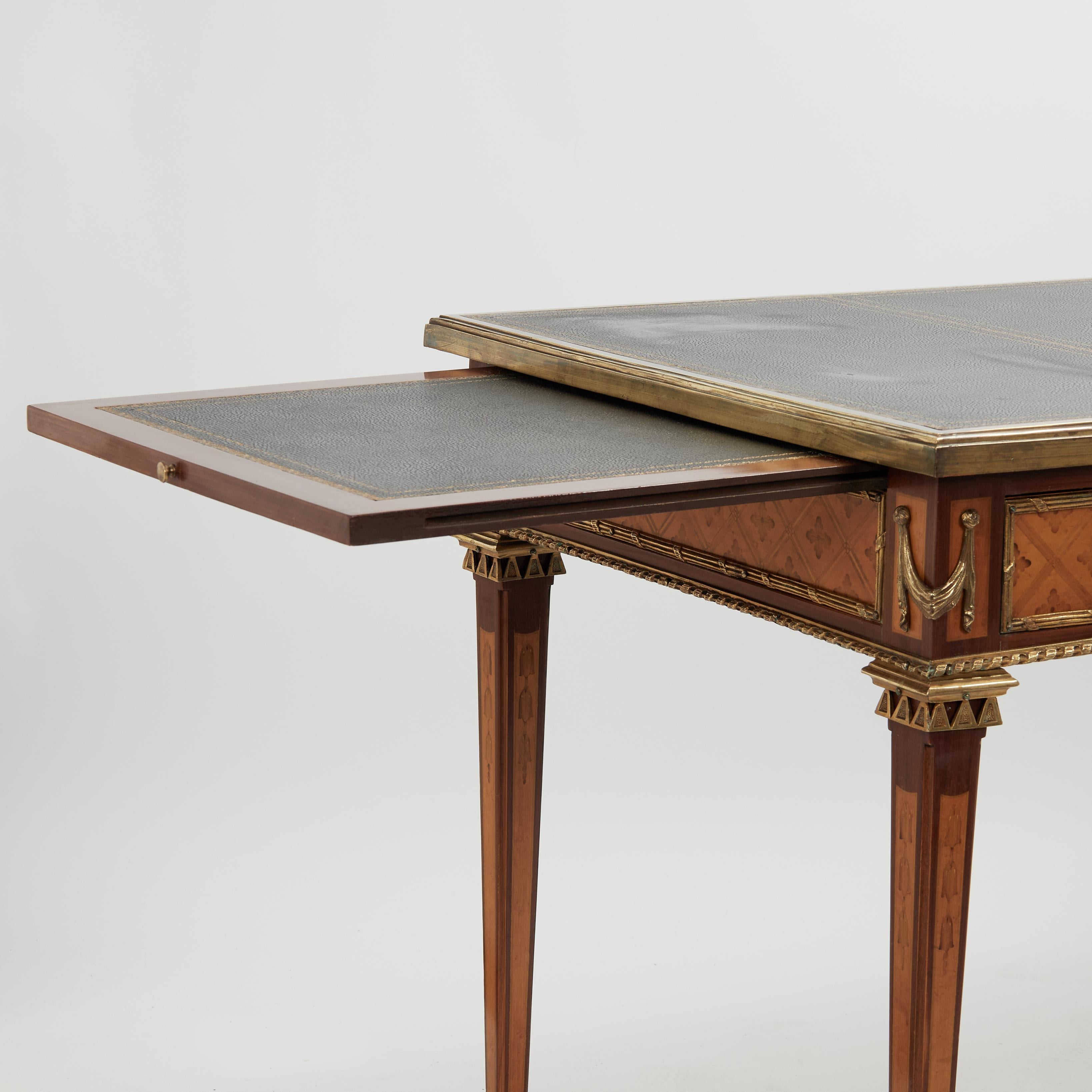 Antique French Louis XVI Style Leather Top Desk or Bureau Plat For Sale 1