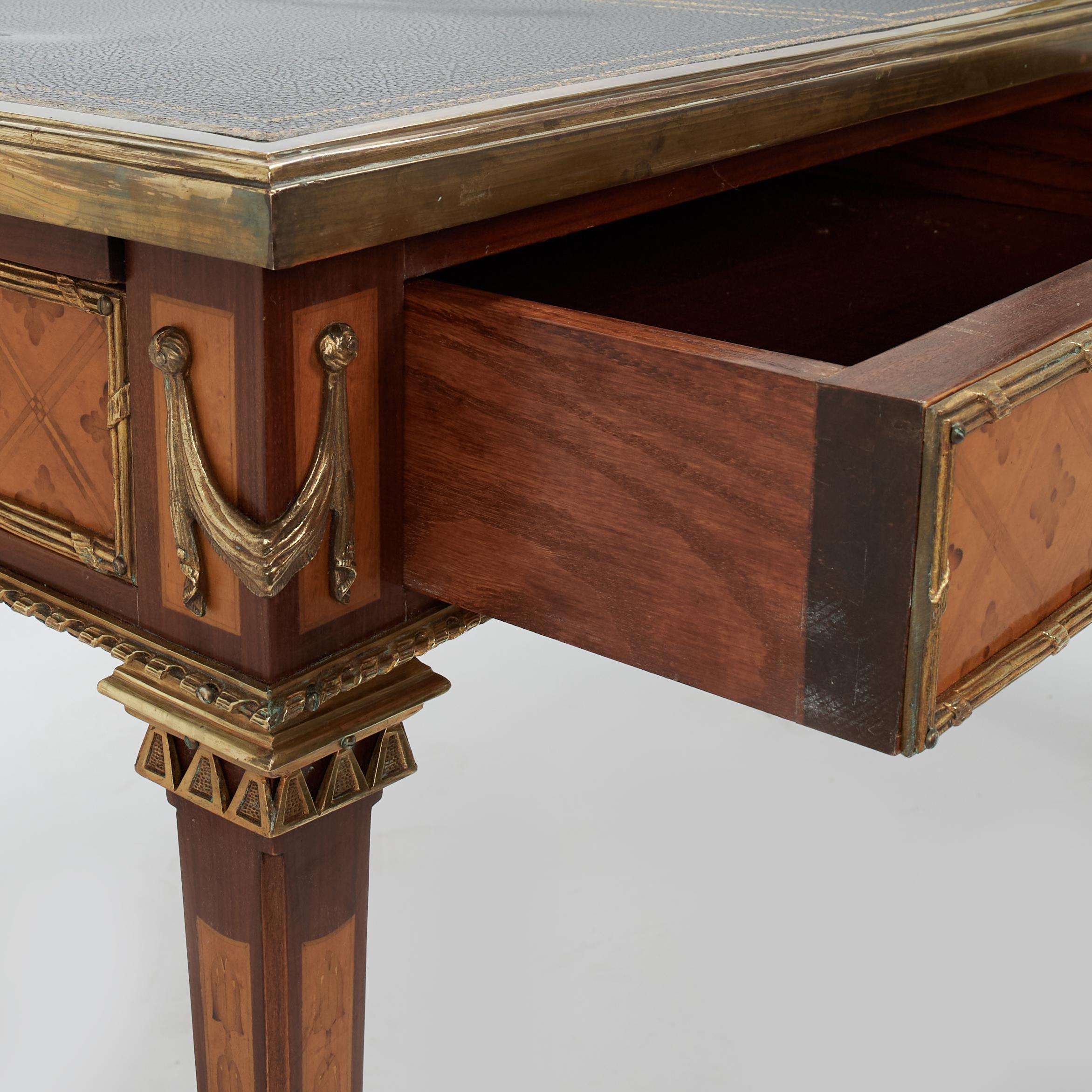 Antique French Louis XVI Style Leather Top Desk or Bureau Plat For Sale 3