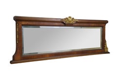 Antique French Louis XVI Style Mahogany Backsplash Mirror Overmantel Dresser 49"