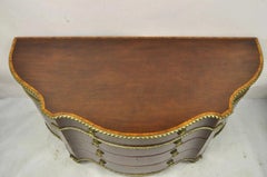 Antique French Louis XVI Style Mahogany Bow Front Bombe Buffet Commode Chest