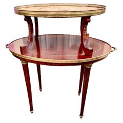 Antique French Louis XVI Style Mahogany Marble Top Desserte Table