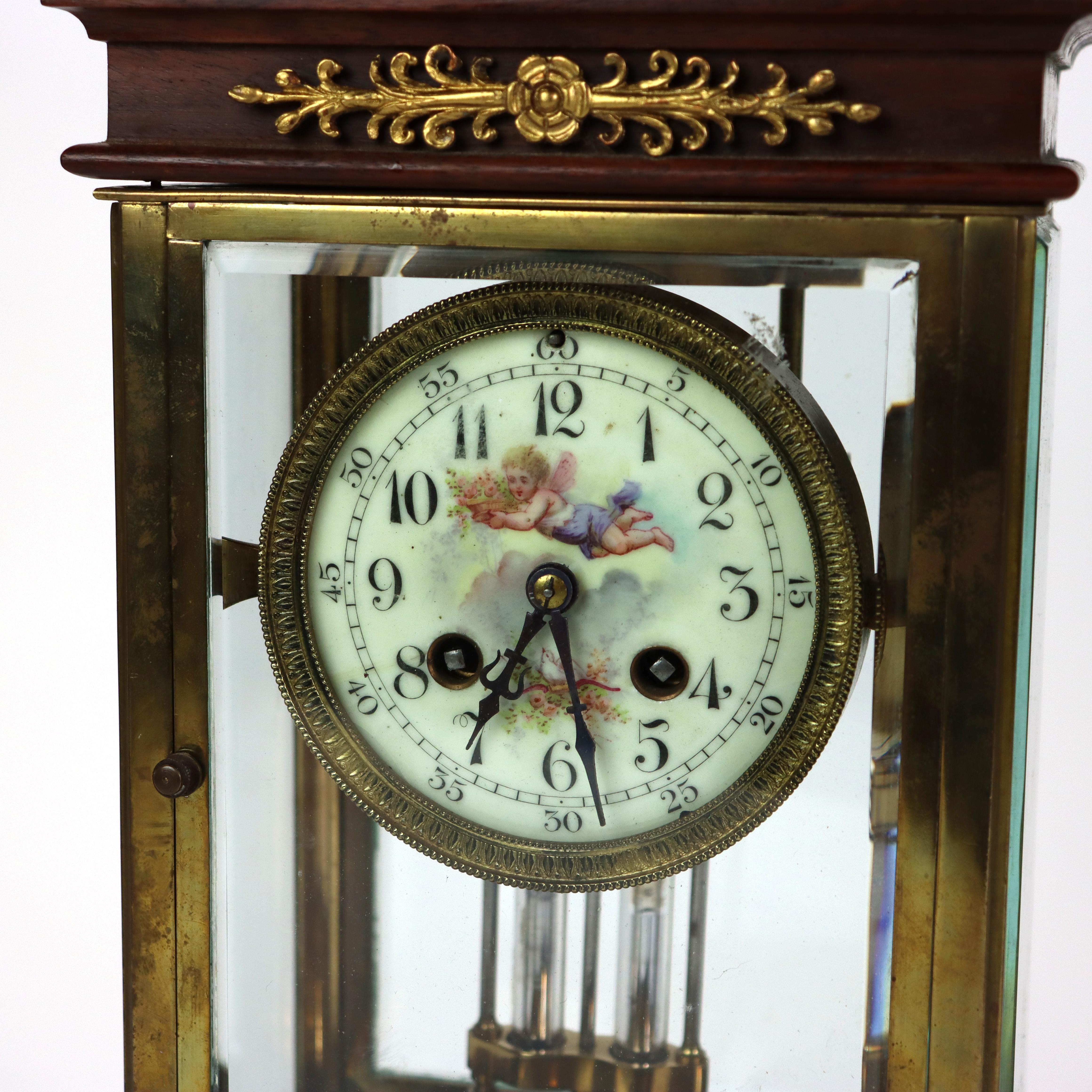 Antique French Louis XVI Stil Mahagoni & Ormolu Uhr c1890 im Zustand „Gut“ im Angebot in Big Flats, NY