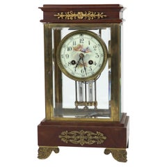 Antique French Louis XVI Style Mahogany & Ormolu Clock c1890