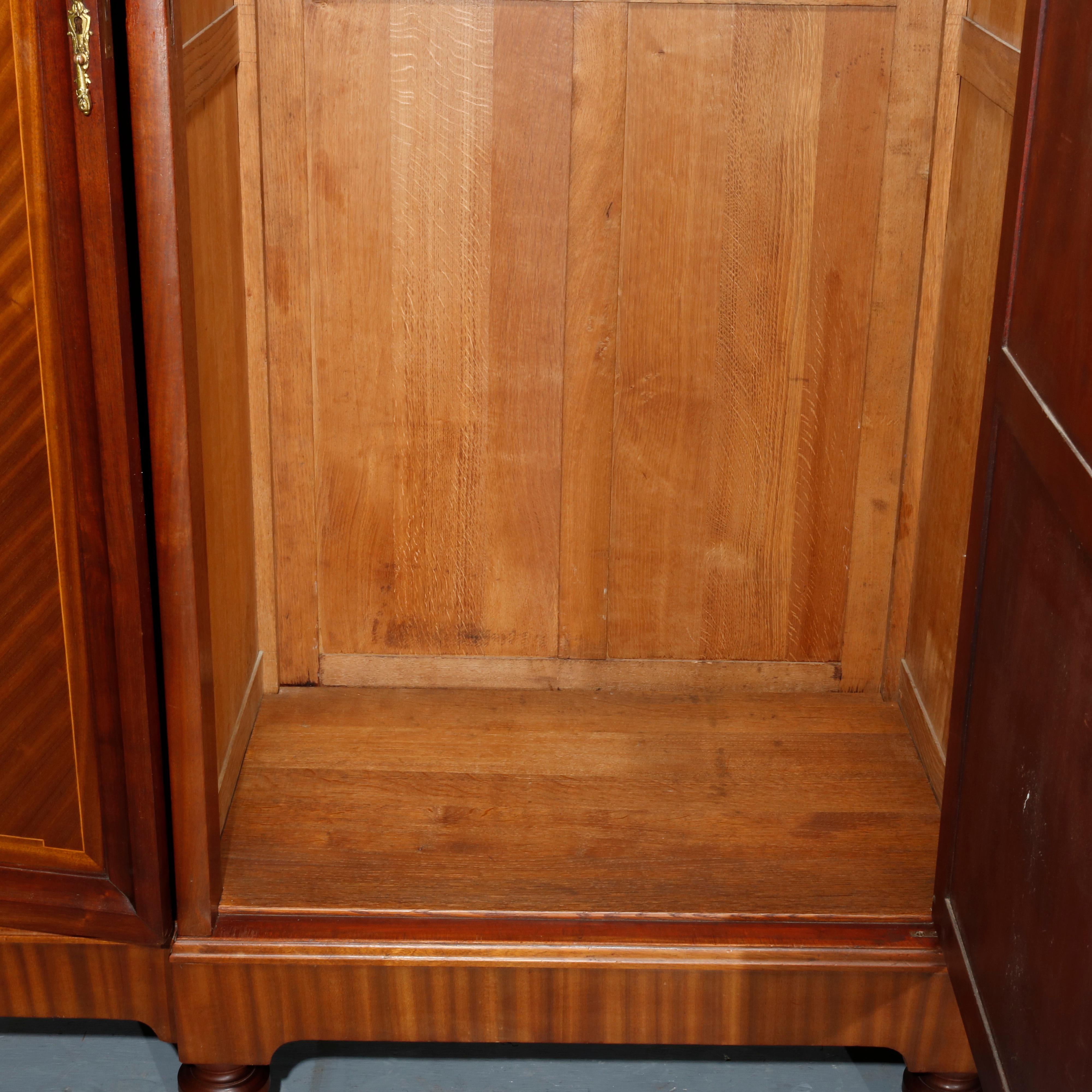 Antique French Louis XVI Style Mahogany, Rosewood & Satinwood Marquetry Armoire 7
