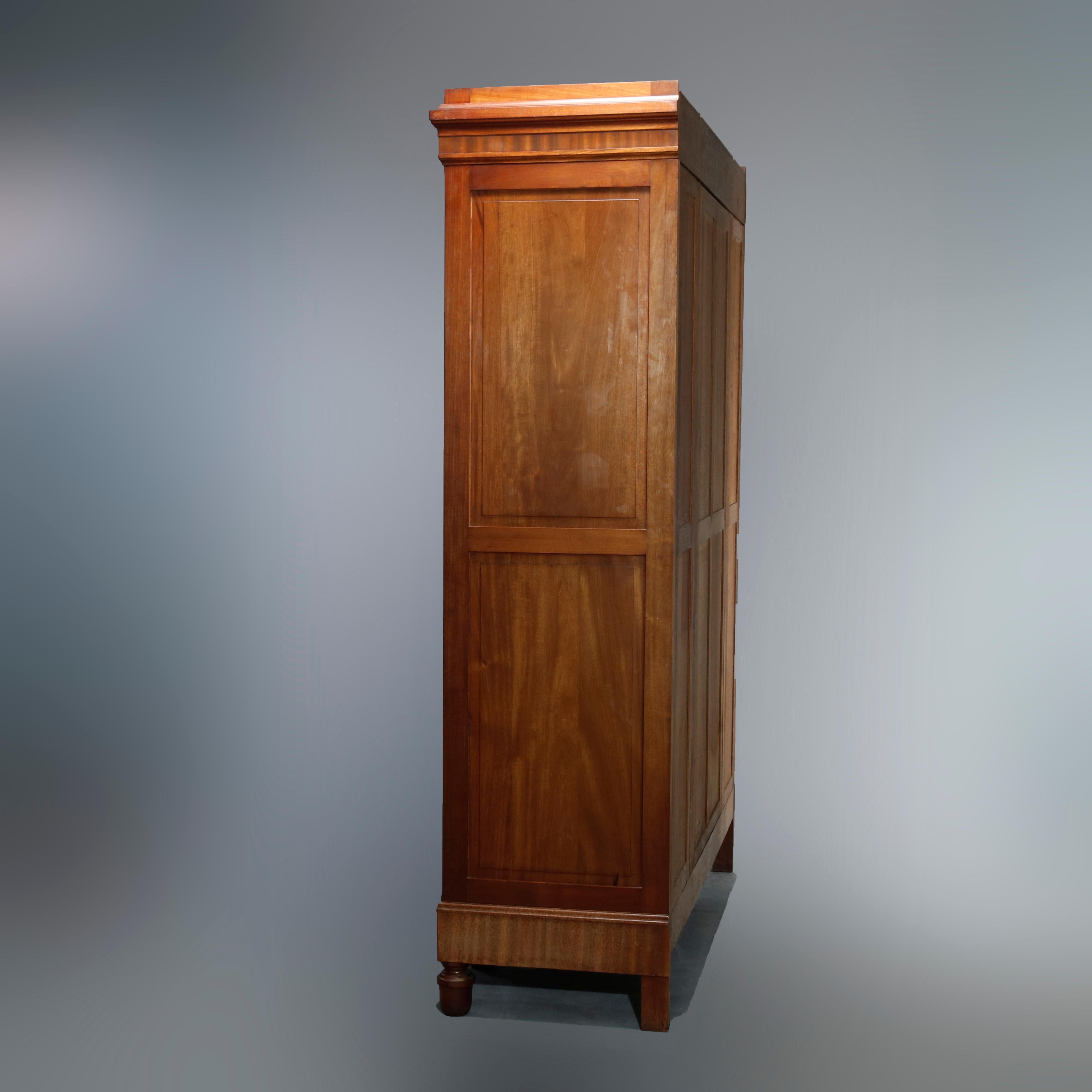 Antique French Louis XVI Style Mahogany, Rosewood & Satinwood Marquetry Armoire 9