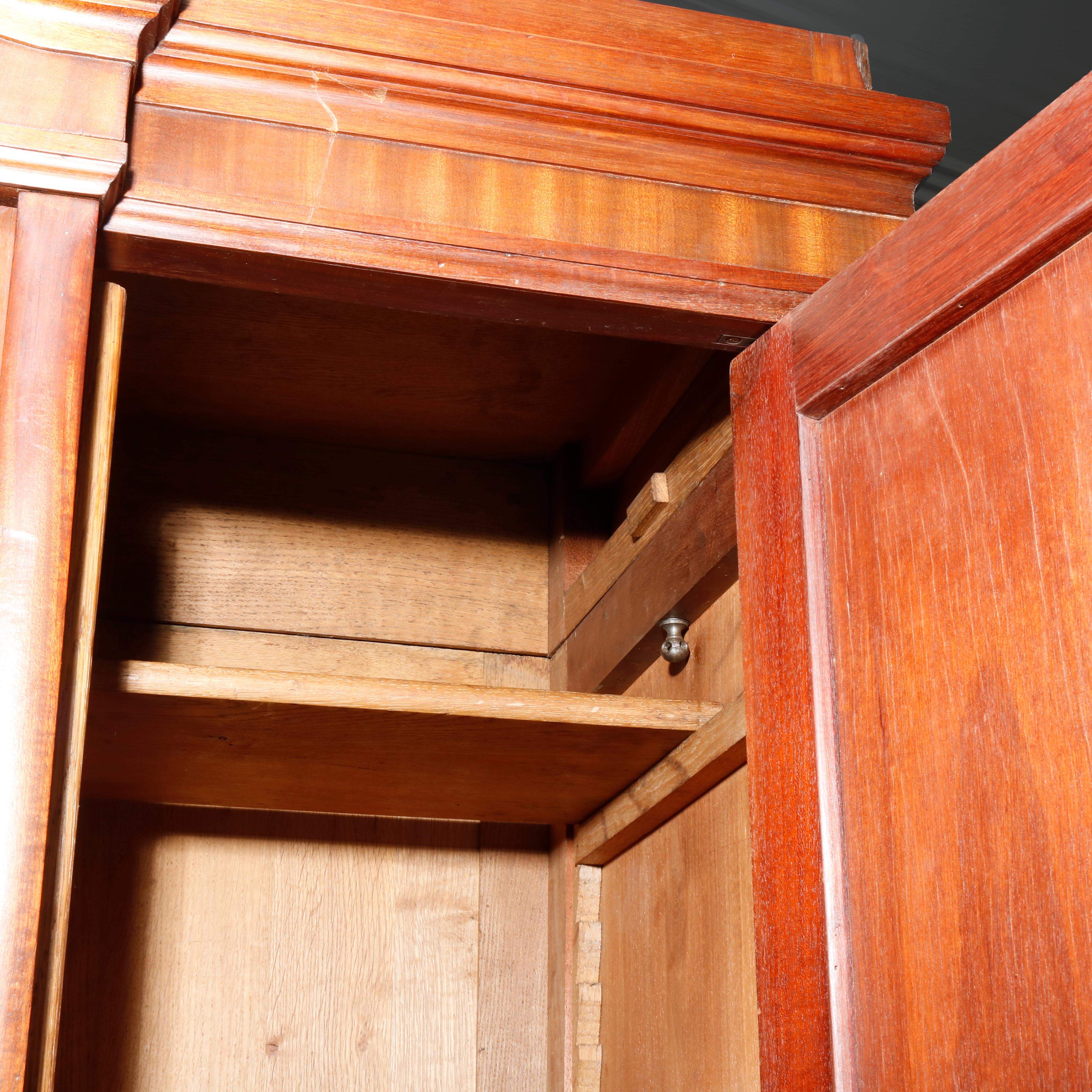 Antique French Louis XVI Style Mahogany, Rosewood & Satinwood Marquetry Armoire 13