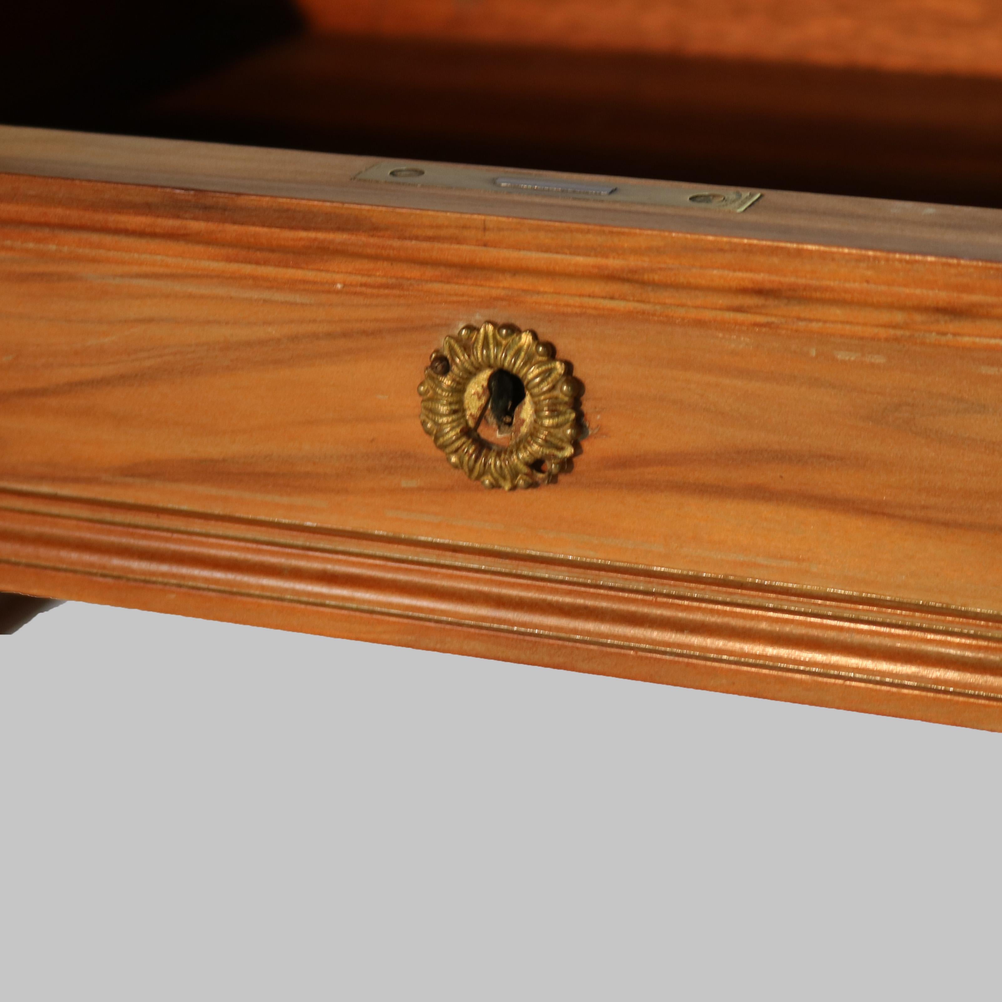 Antique French Louis XVI Style Mahogany & Satinwood 5-Drawer Lady’s Desk c1930 6
