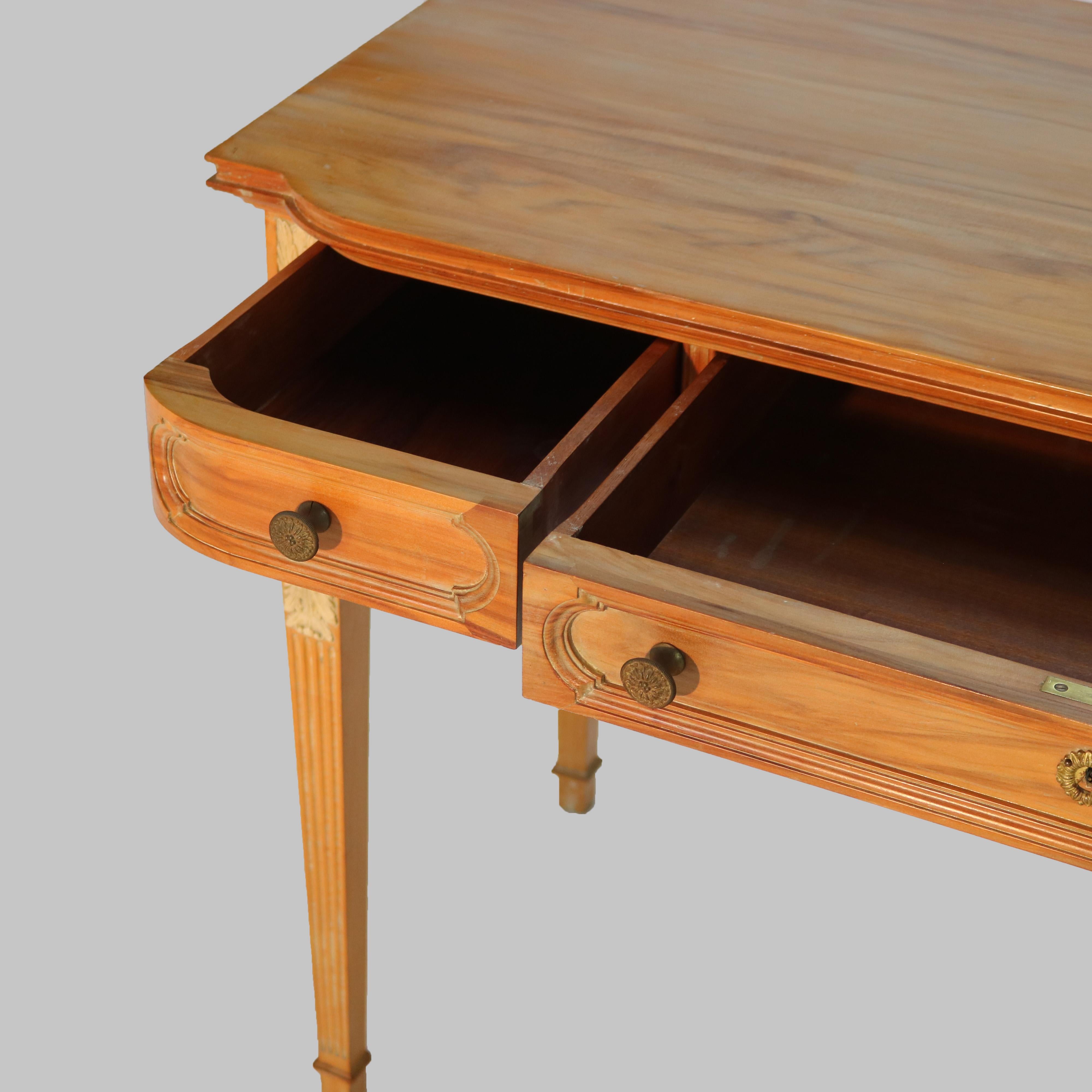 Antique French Louis XVI Style Mahogany & Satinwood 5-Drawer Lady’s Desk c1930 7
