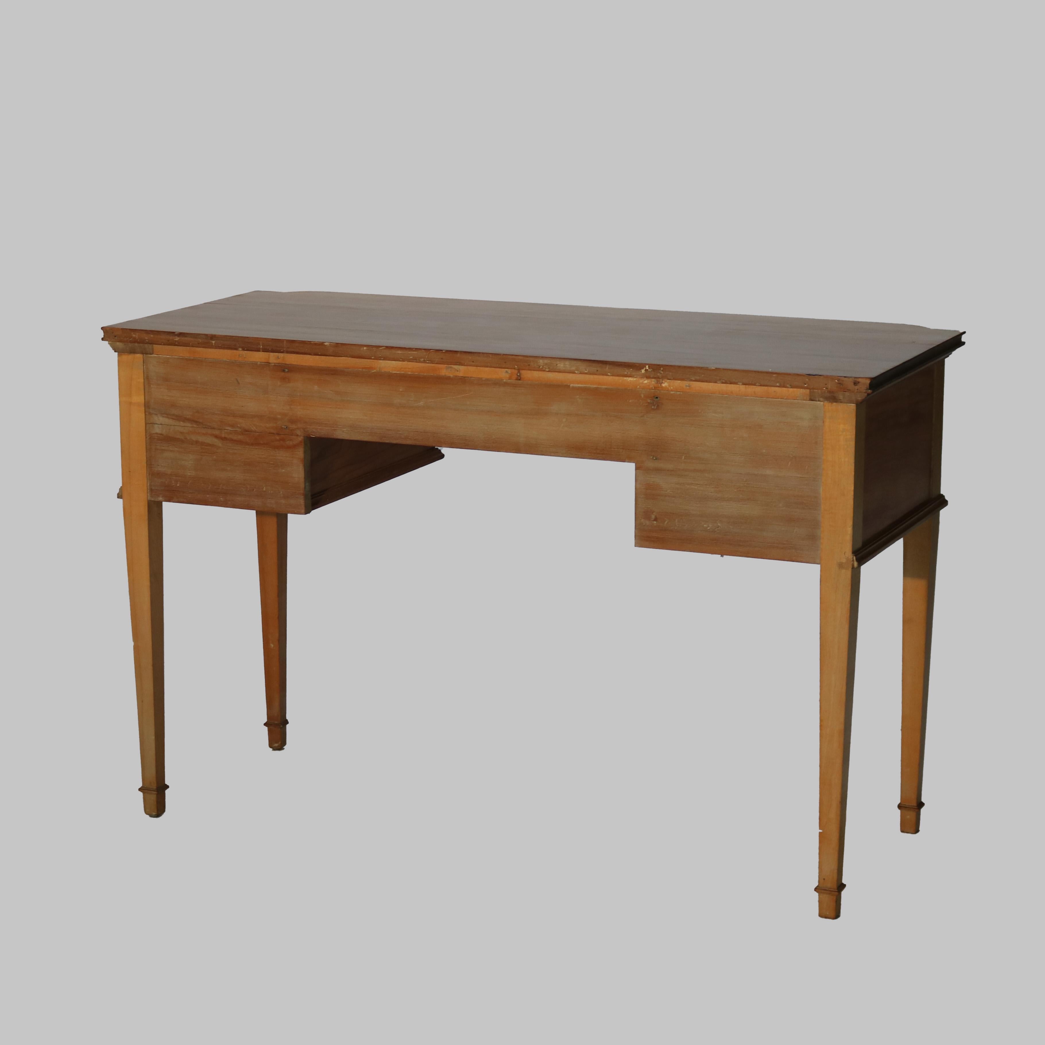 Antique French Louis XVI Style Mahogany & Satinwood 5-Drawer Lady’s Desk c1930 12