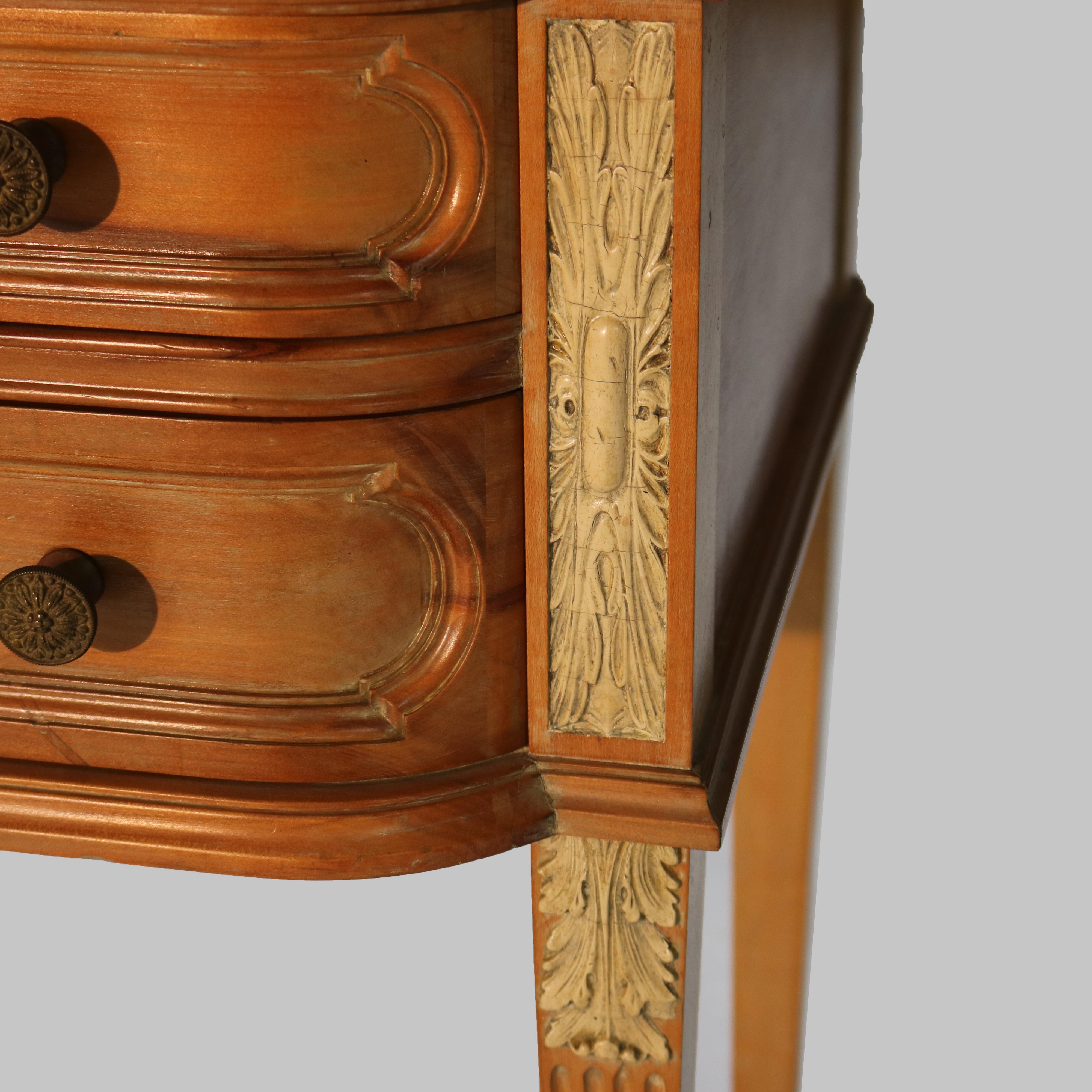 Antique French Louis XVI Style Mahogany & Satinwood 5-Drawer Lady’s Desk c1930 3