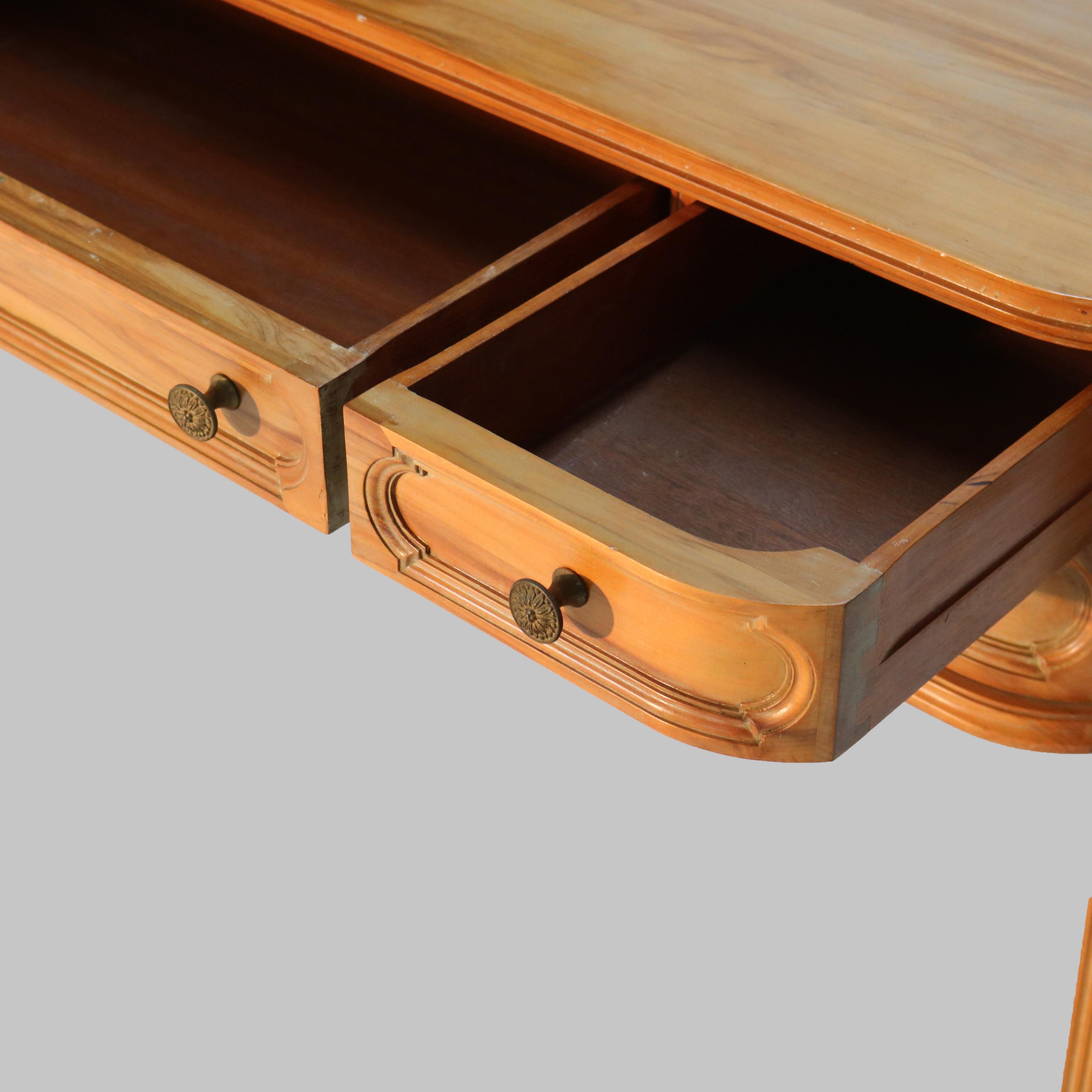 Antique French Louis XVI Style Mahogany & Satinwood 5-Drawer Lady’s Desk c1930 5