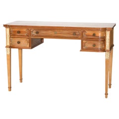 Antique French Louis XVI Style Mahogany & Satinwood 5-Drawer Lady’s Desk c1930