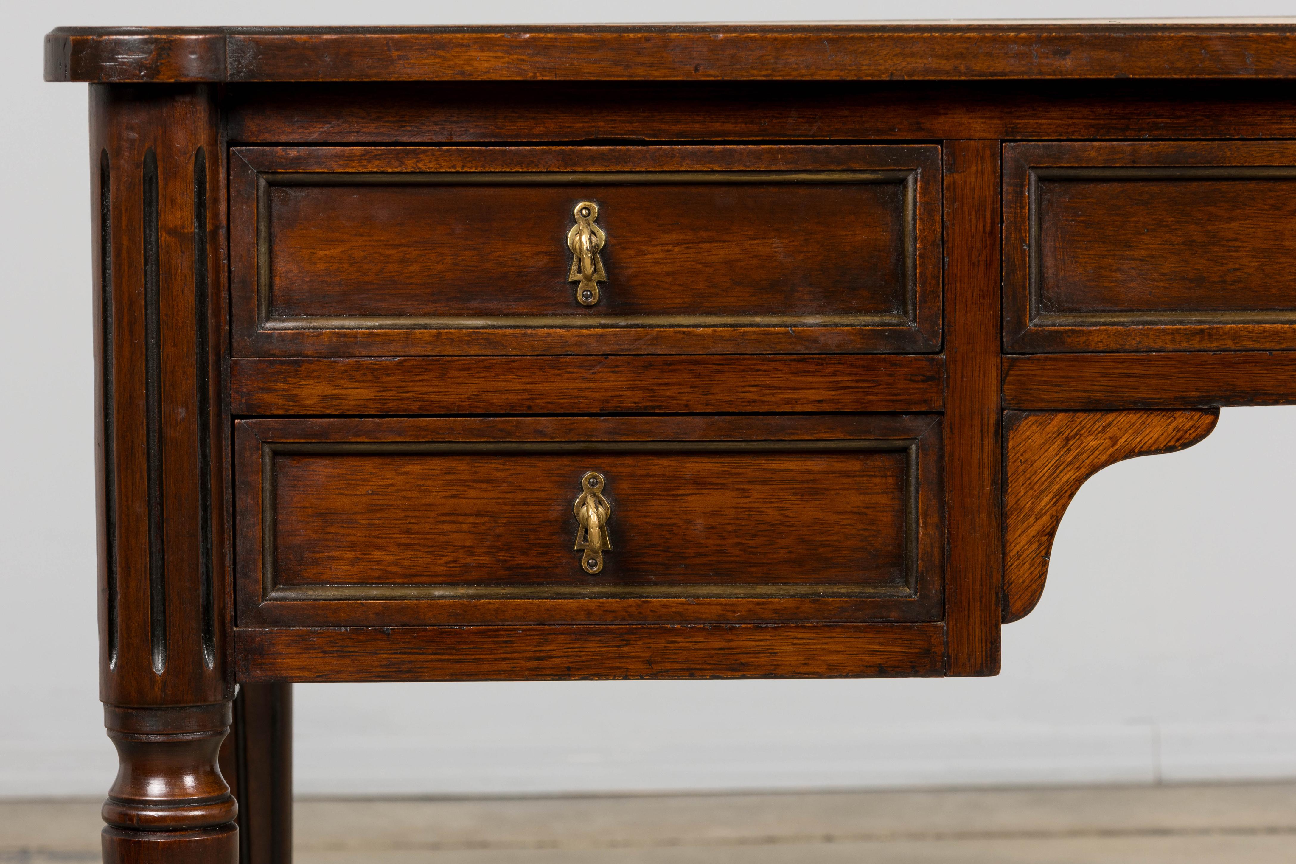 Antique French Louis XVI Stil Mahagoni Schreibtisch W / Leder oben (Louis XVI.) im Angebot