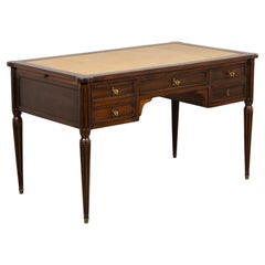 Antique French Louis XVI Style Mahogany Writing Desk W/ Leather Top
