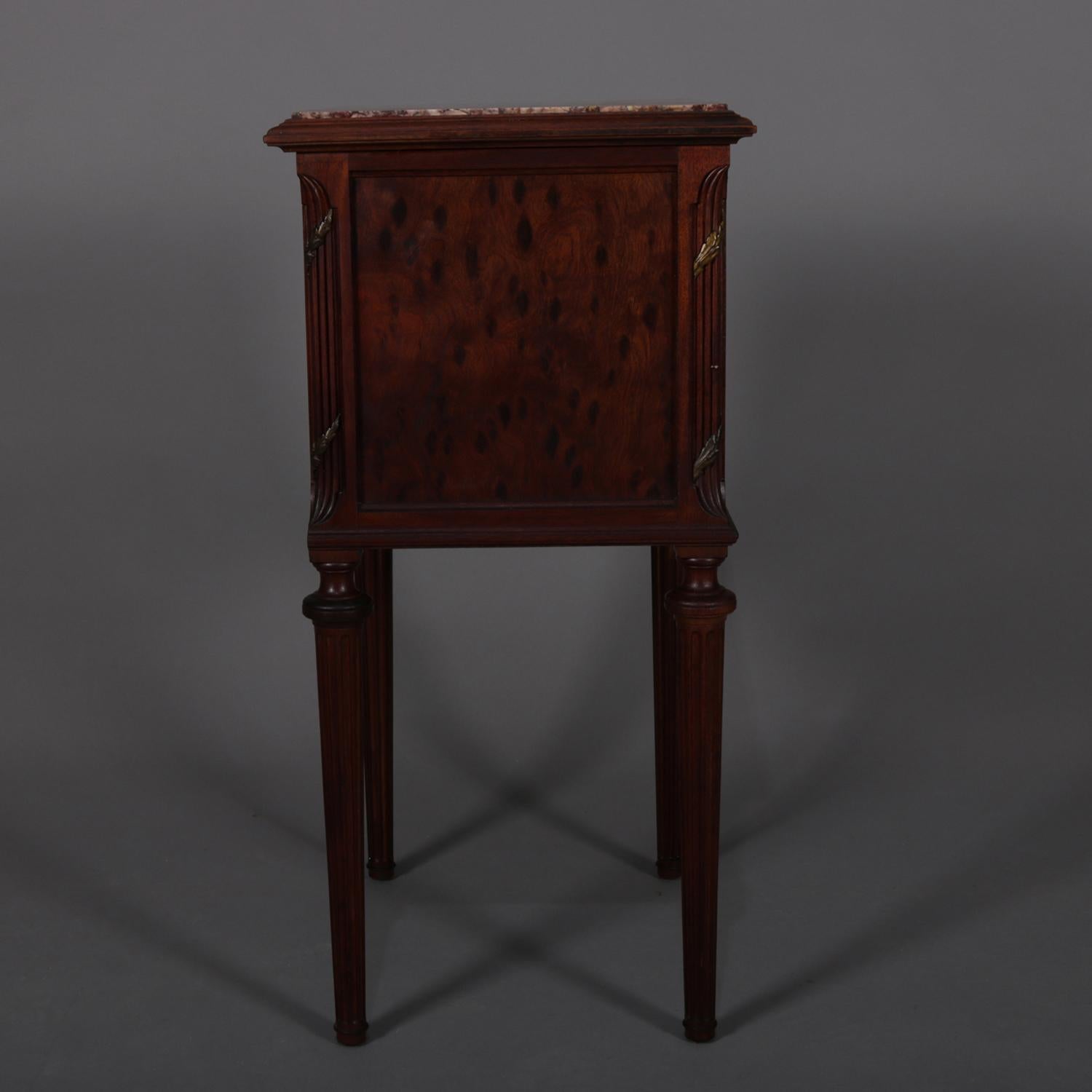 Antique French Louis XVI Style Marble Top Humidor Stand, circa 1900 2