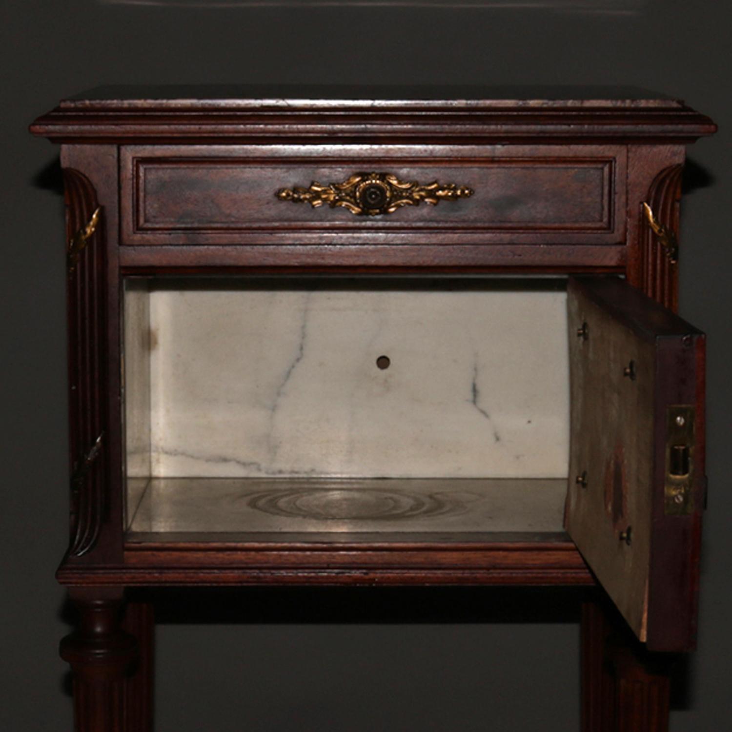 Antique French Louis XVI Style Marble Top Humidor Stand, circa 1900 4