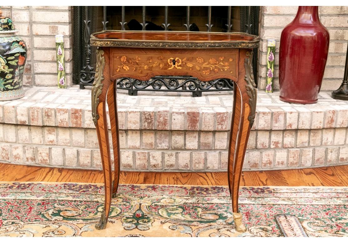 Antique French Louis XVI Style Marquetry And Bronze Mounted Dressing Table For Sale 7
