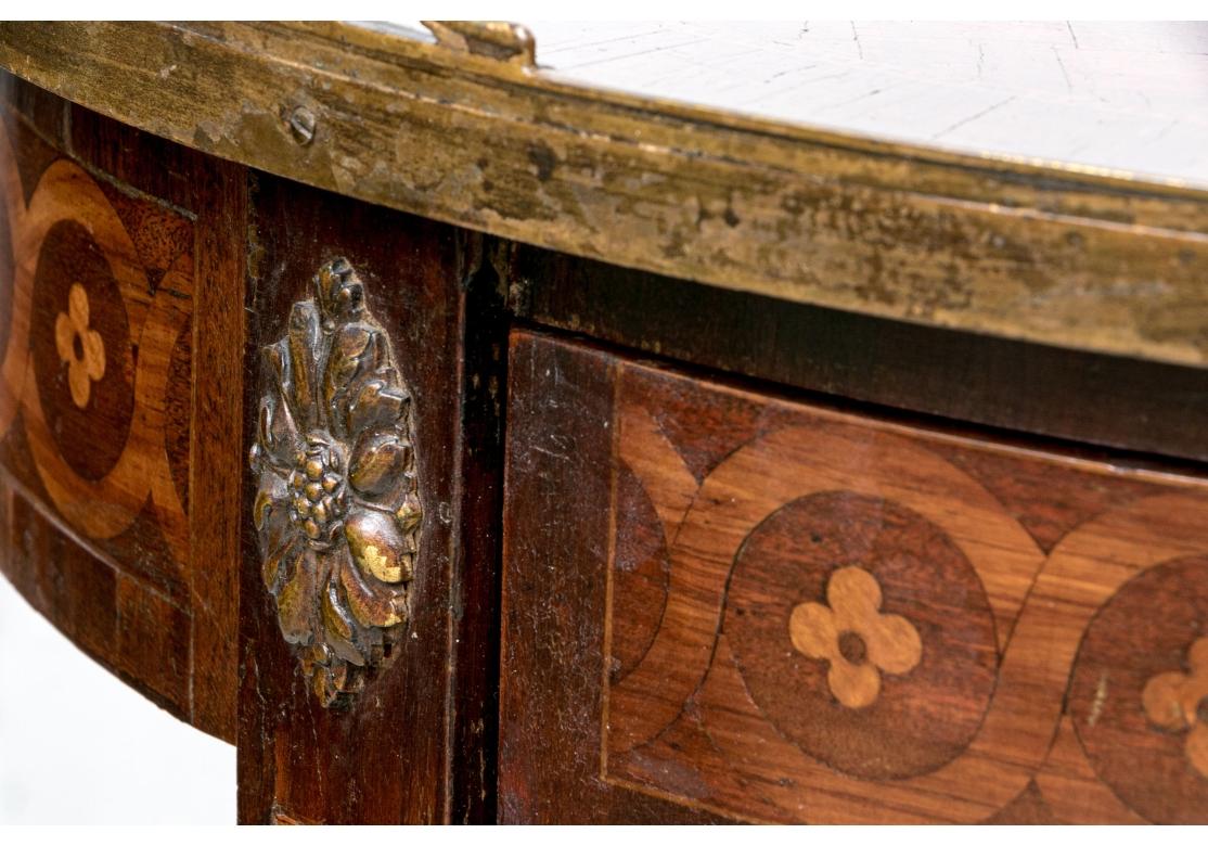 Antique French Louis XVI Style Marquetry Inlaid Circular Side Table For Sale 6