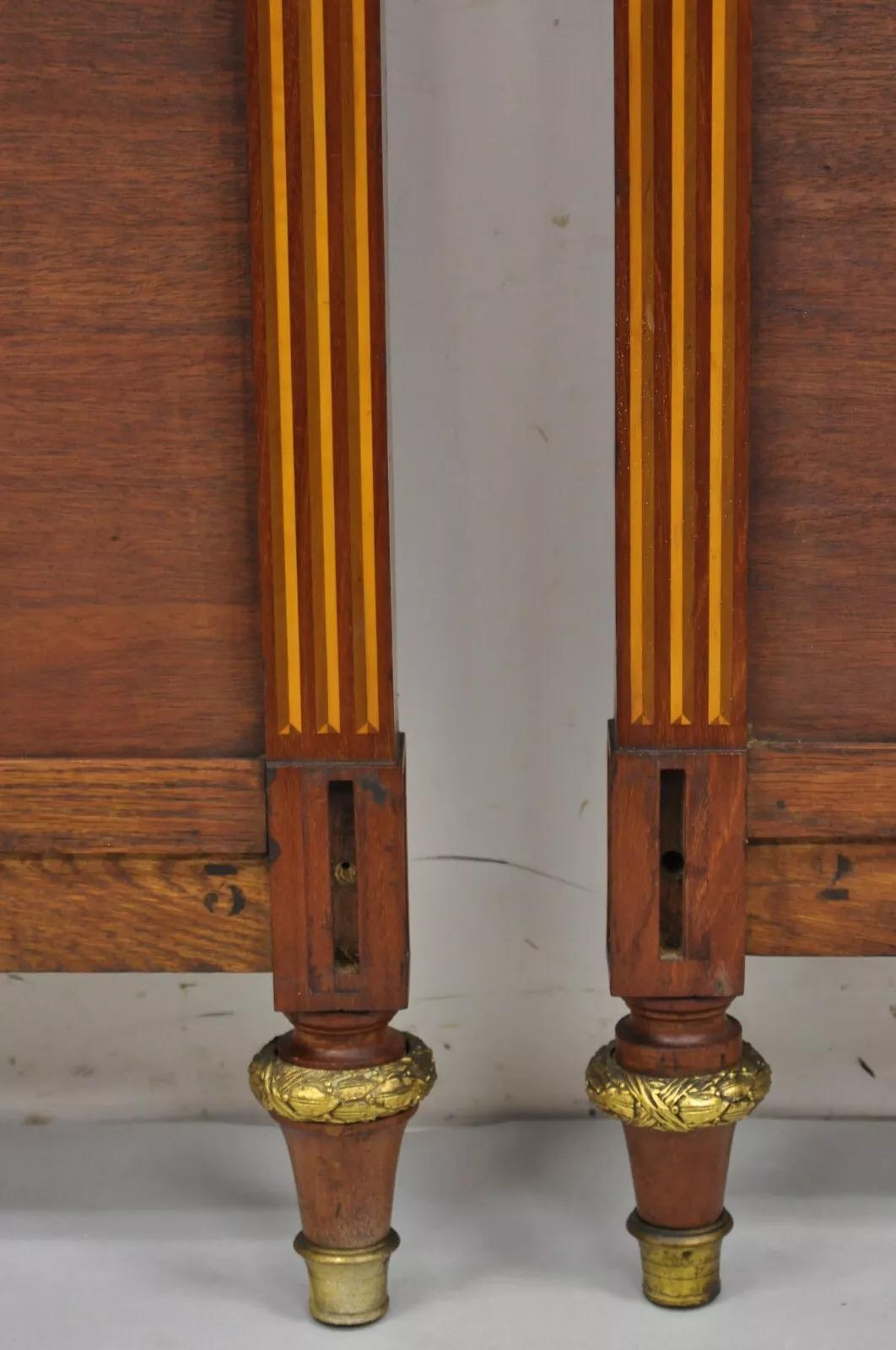 Unknown Antique French Louis XVI Style Marquetry Inlay Twin Bed Headboard - a Pair For Sale