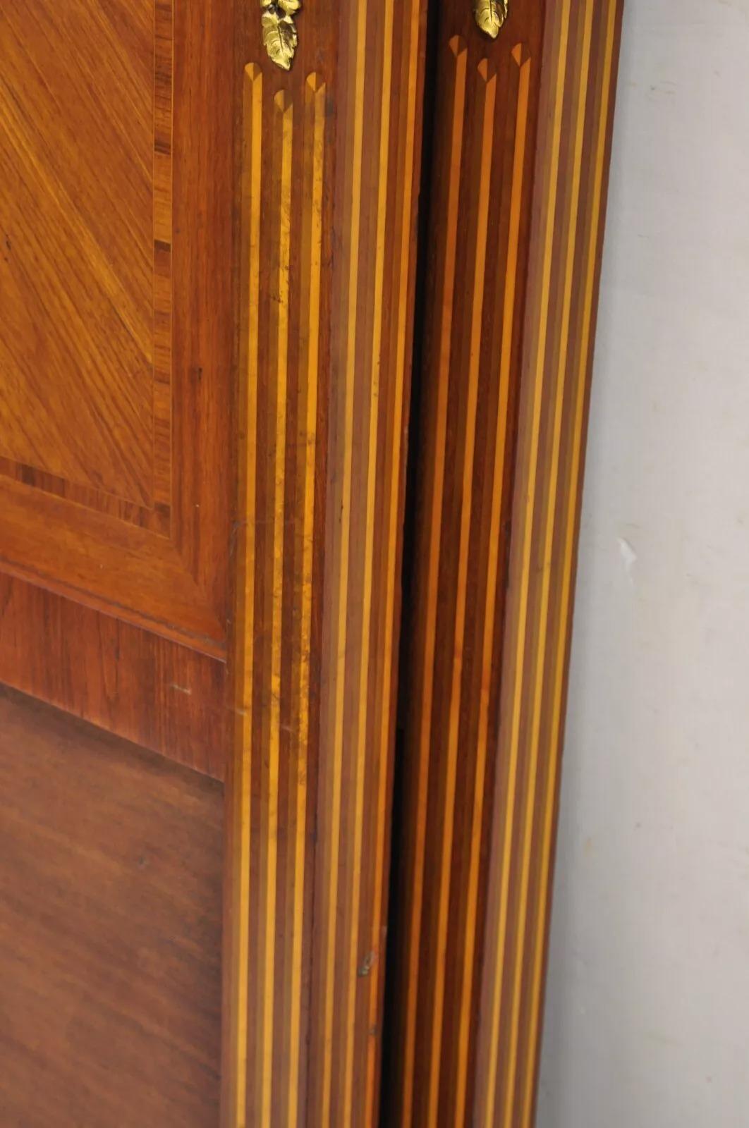 Antique French Louis XVI Style Marquetry Inlay Twin Bed Headboard - a Pair For Sale 2