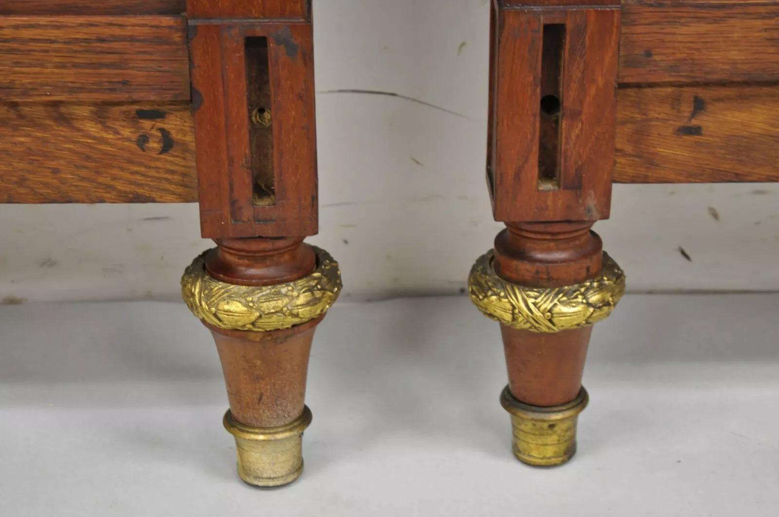 Antique French Louis XVI Style Marquetry Inlay Twin Bed Headboard - a Pair For Sale 3