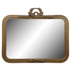 Antique French Louis XVI Style Neoclassical Laurel Wreath Gold Gesso Mirror 29" (Espejo de gesso dorado)