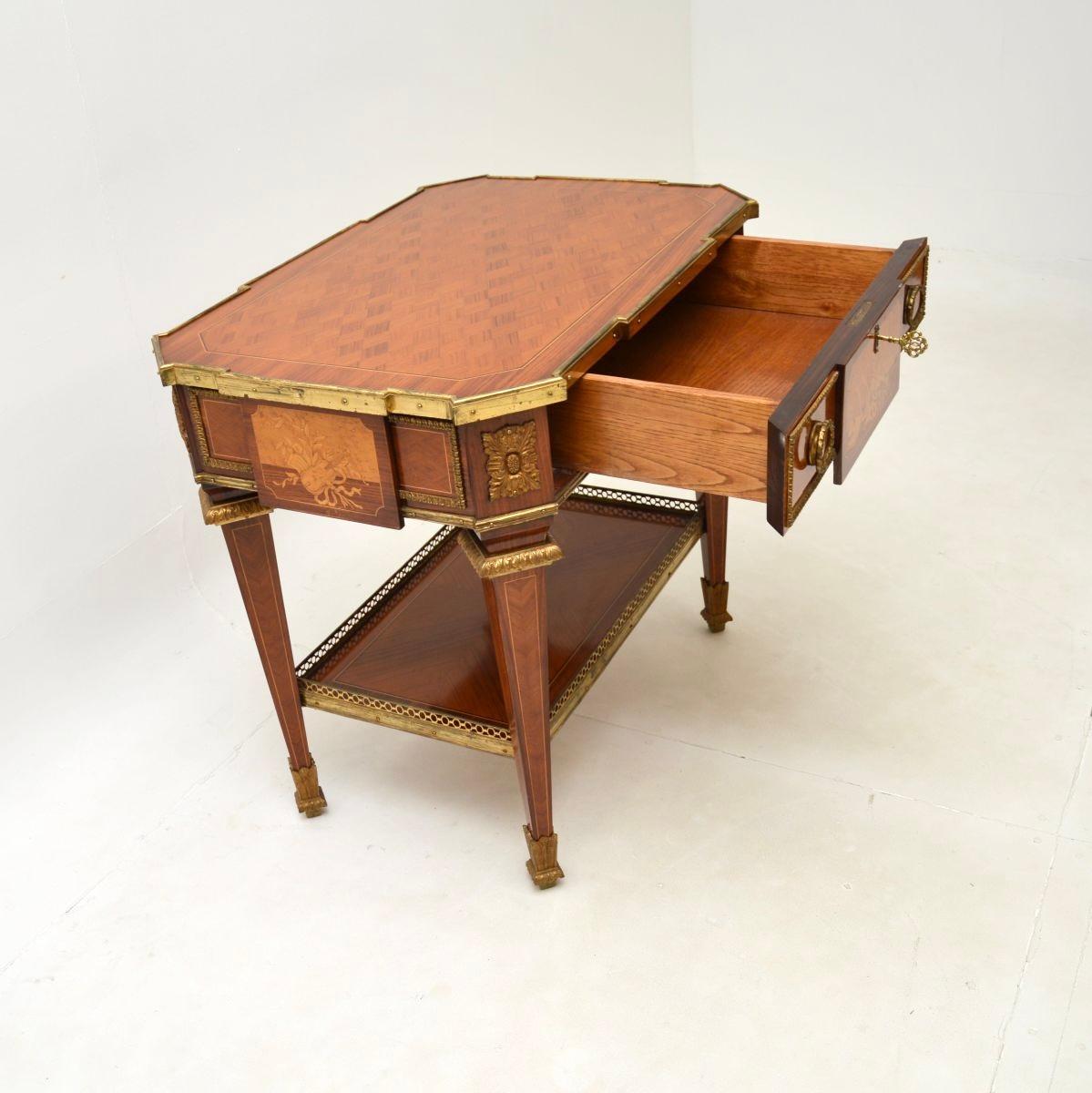 Gilt Antique French Louis XVI Style Occasional Side Table For Sale