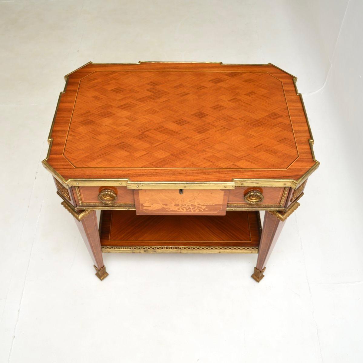 Bronze Antique French Louis XVI Style Occasional Side Table For Sale