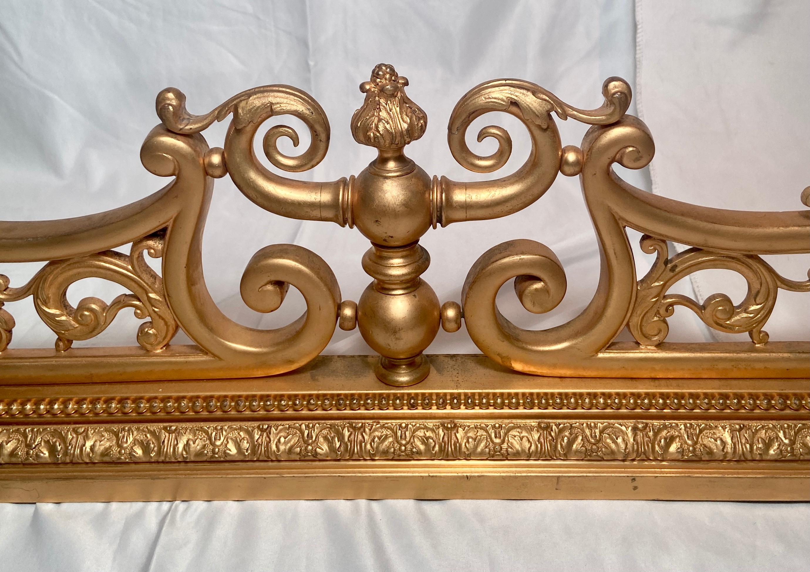 Antique French Louis XVI Style Ormolu Fireplace Fender In Good Condition For Sale In New Orleans, LA